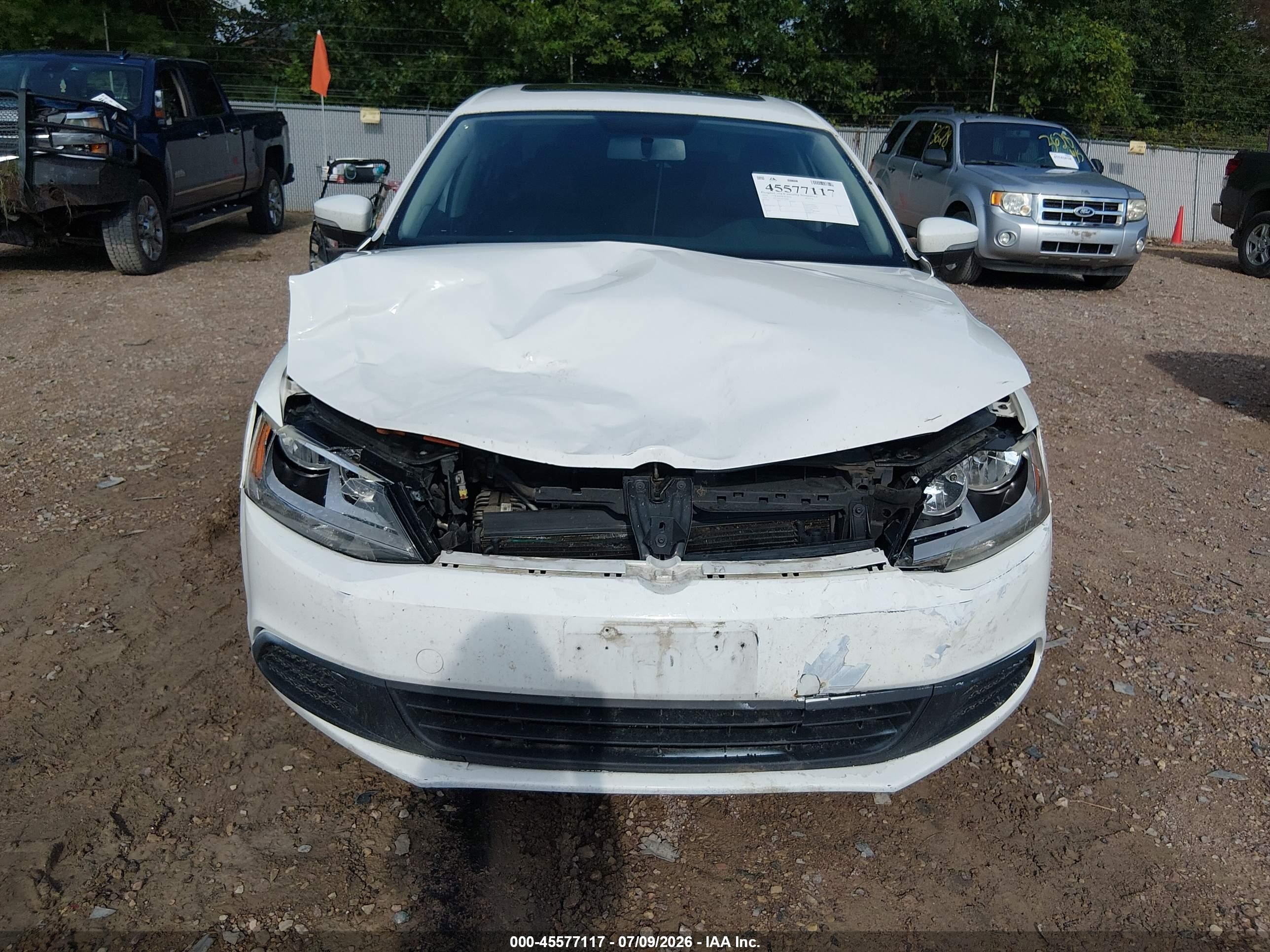 2012 Volkswagen Jetta 2.5l Se White vin: 3VWDP7AJ0CM370487
