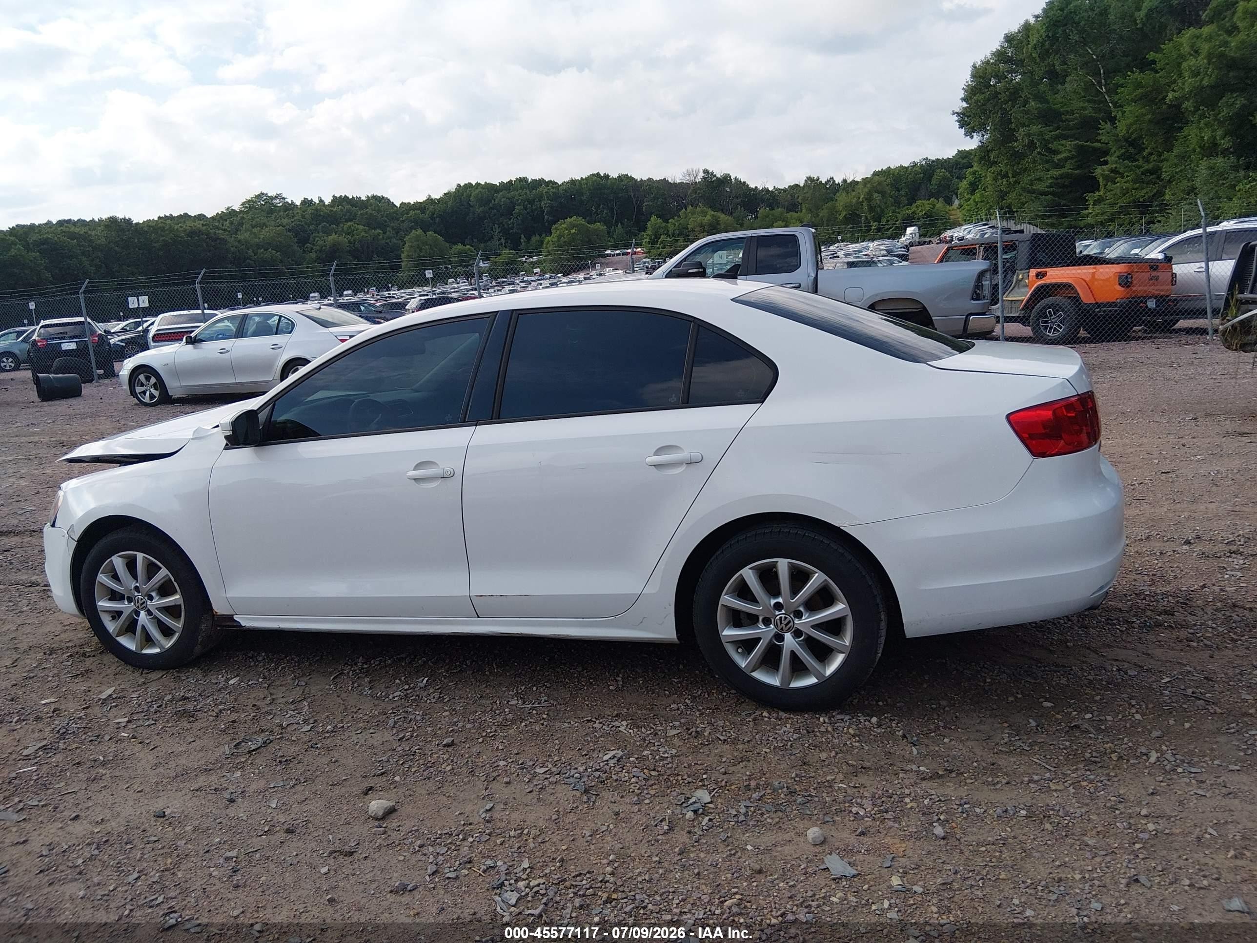 2012 Volkswagen Jetta 2.5l Se White vin: 3VWDP7AJ0CM370487