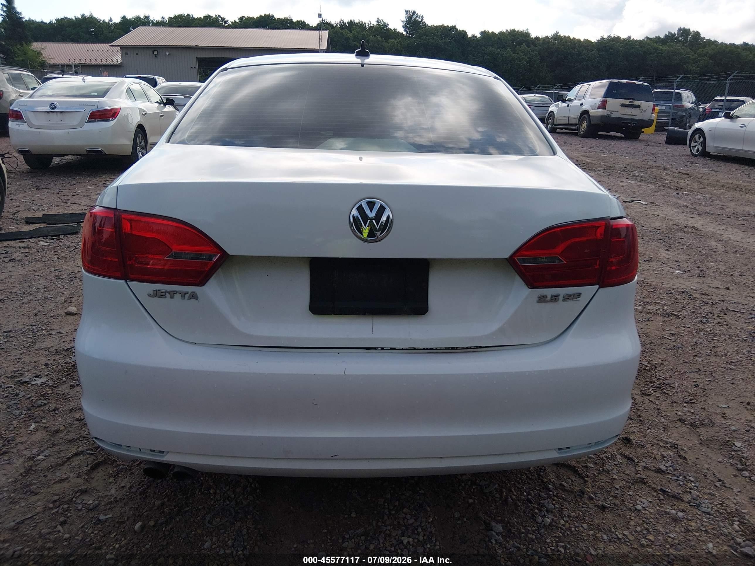 2012 Volkswagen Jetta 2.5l Se White vin: 3VWDP7AJ0CM370487