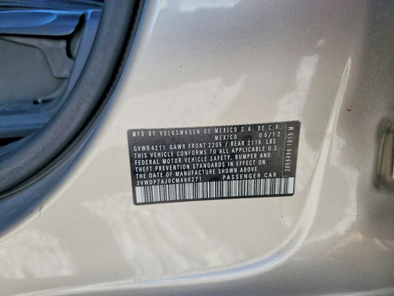 2012 Volkswagen Jetta Se Золотой vin: 3VWDP7AJ0CM460271