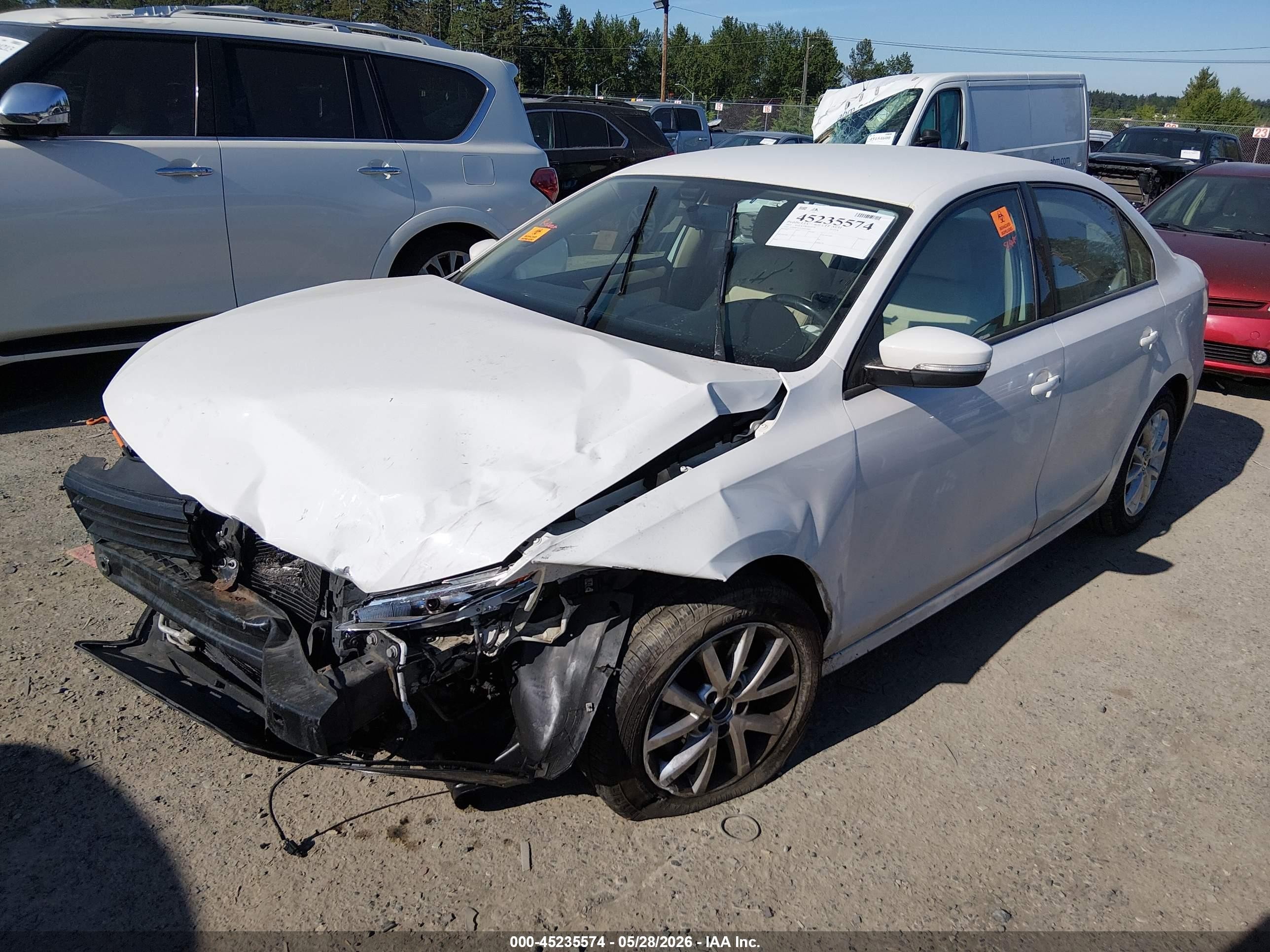 2012 Volkswagen Jetta 2.5l Se Белый vin: 3VWDP7AJ1CM311884