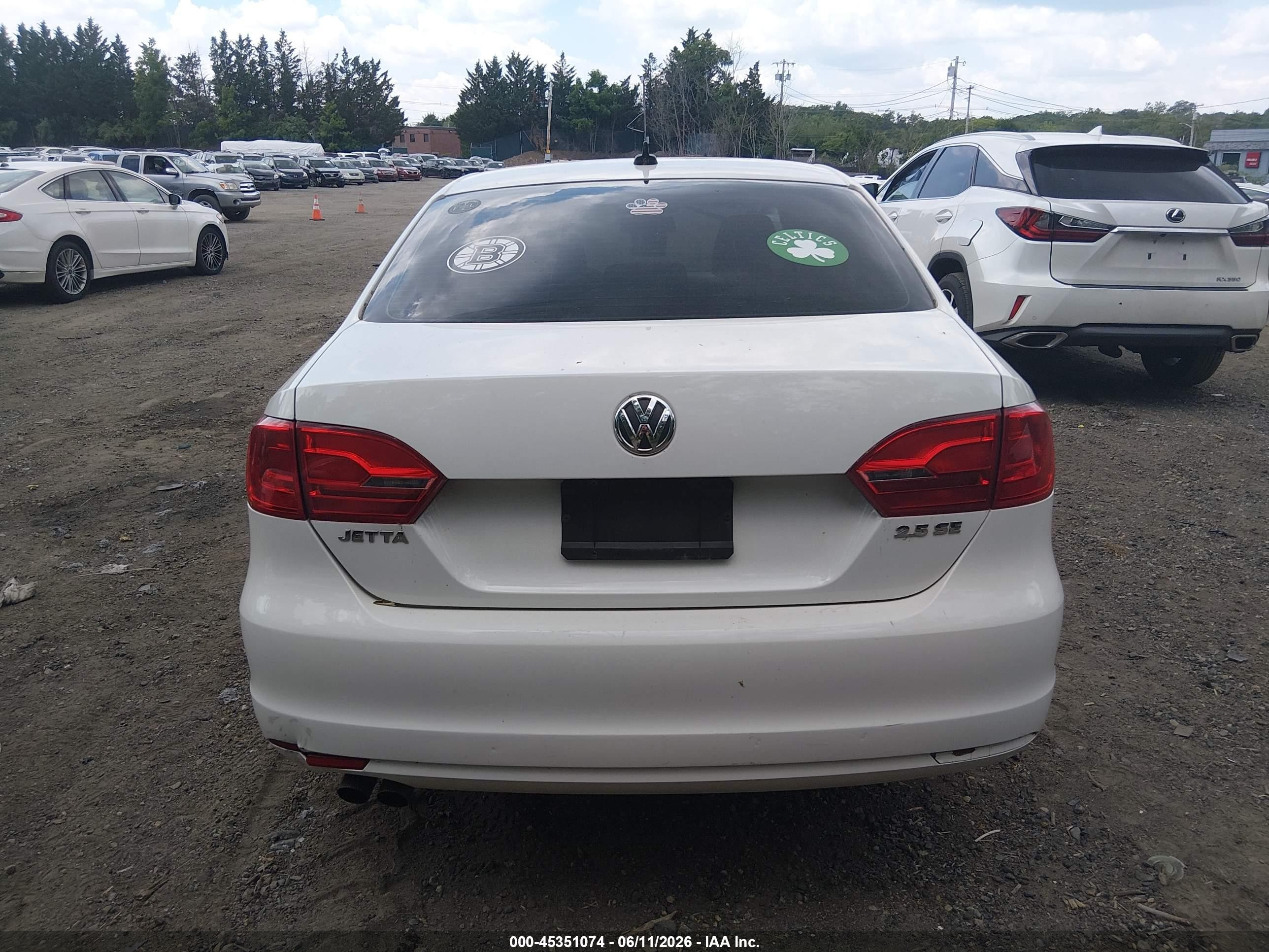 2012 Volkswagen Jetta 2.5l Se White vin: 3VWDP7AJ1CM341239