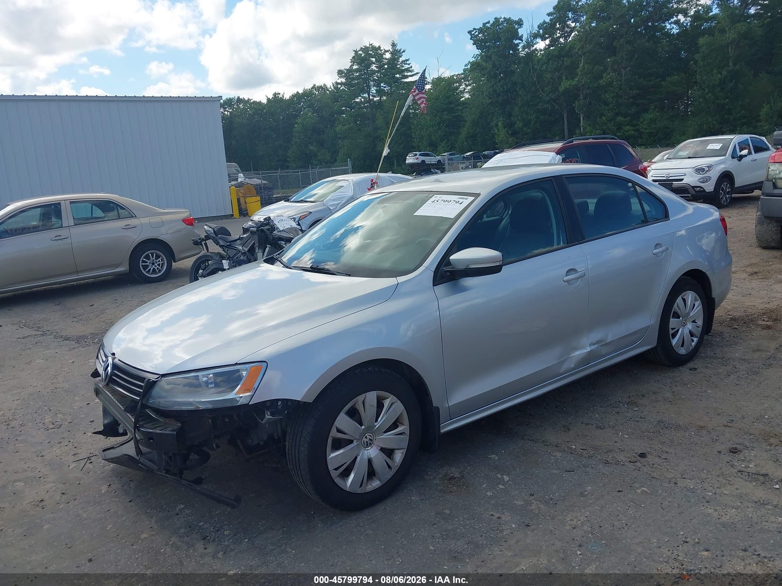 2012 Volkswagen Jetta 2.5l Se Серебряный vin: 3VWDP7AJ1CM351172