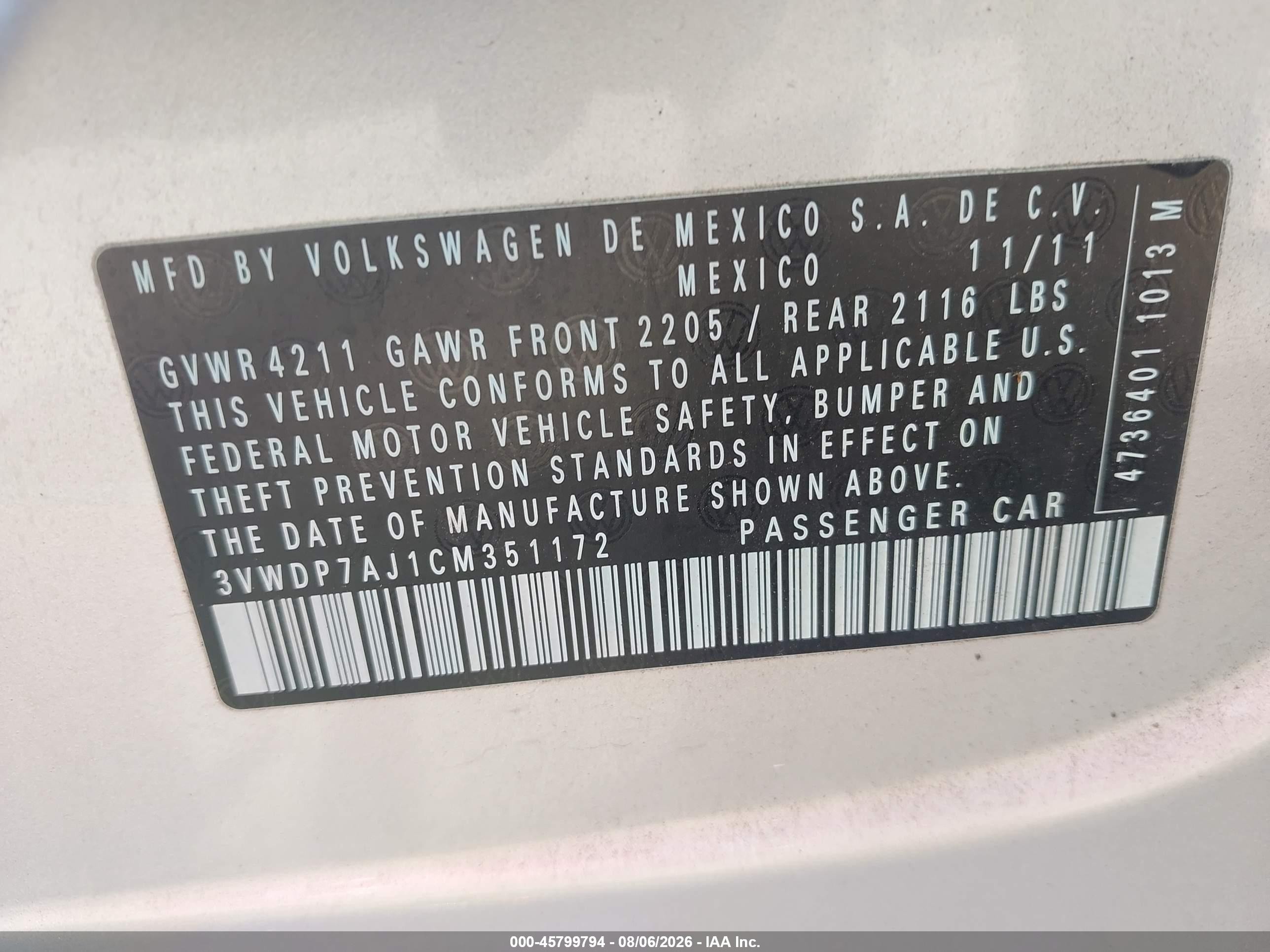 2012 Volkswagen Jetta 2.5l Se Серебряный vin: 3VWDP7AJ1CM351172