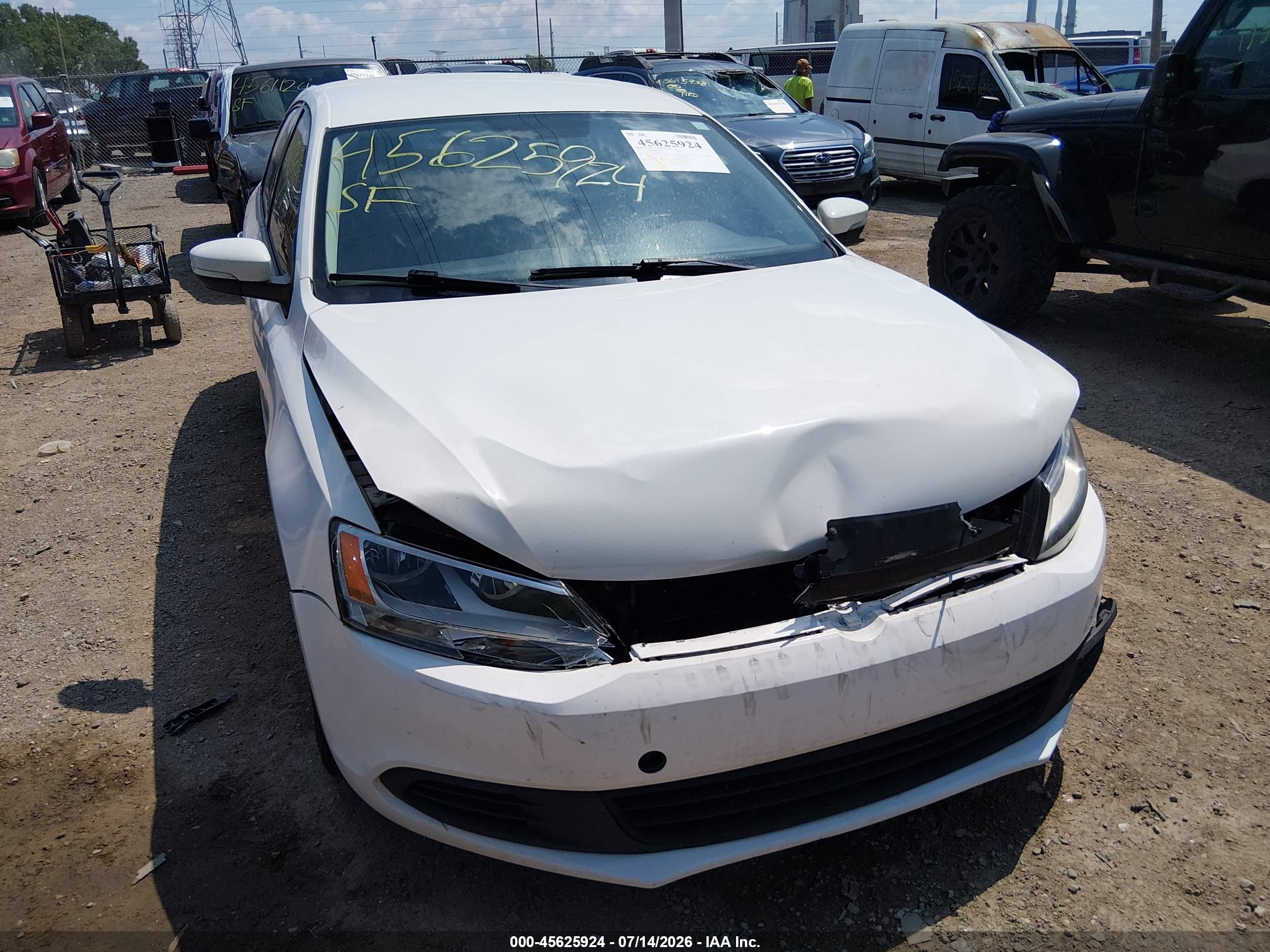 2012 Volkswagen Jetta 2.5l Se Белый vin: 3VWDP7AJ1CM372099
