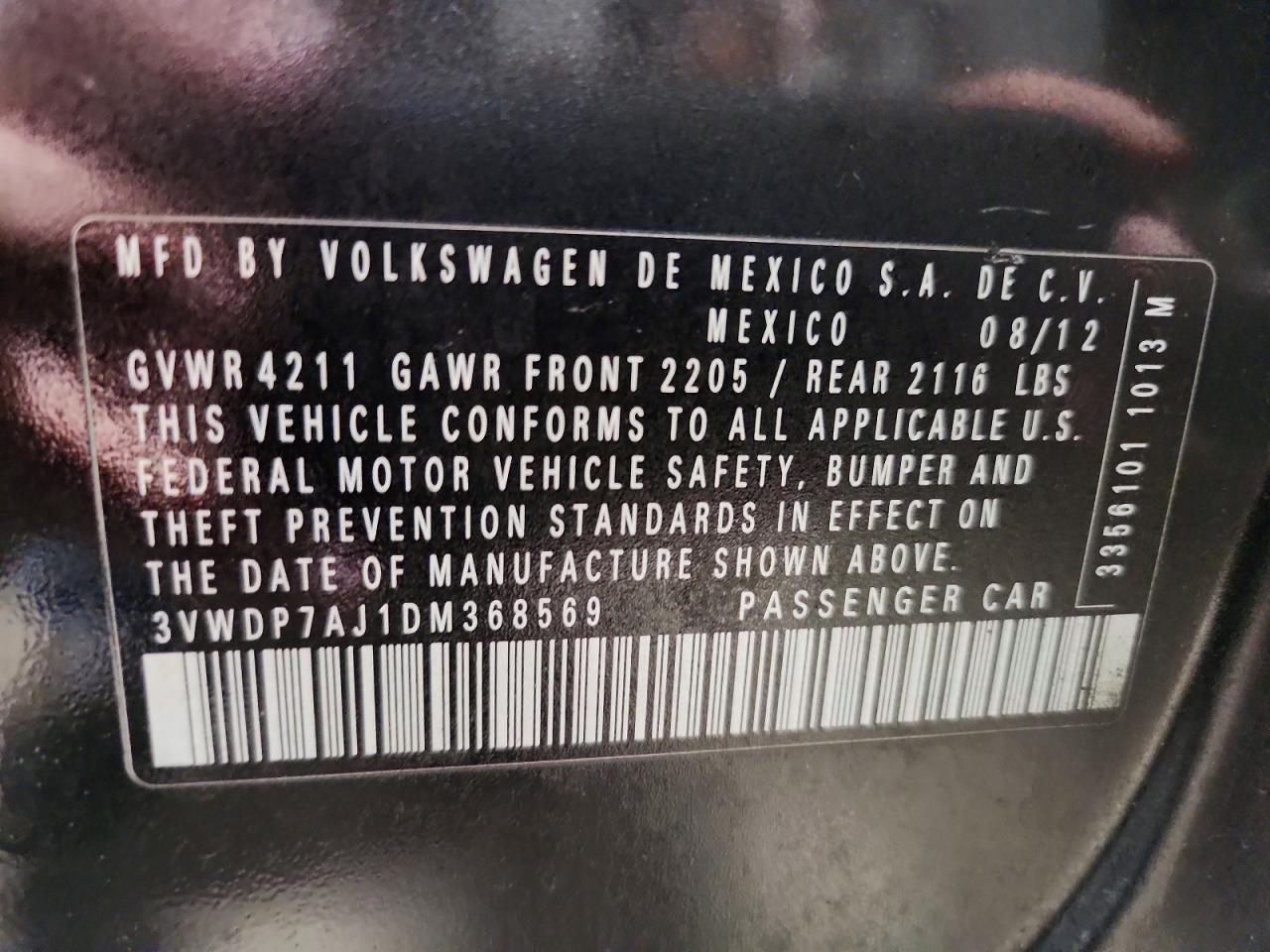 2013 Volkswagen Jetta Se Black vin: 3VWDP7AJ1DM368569
