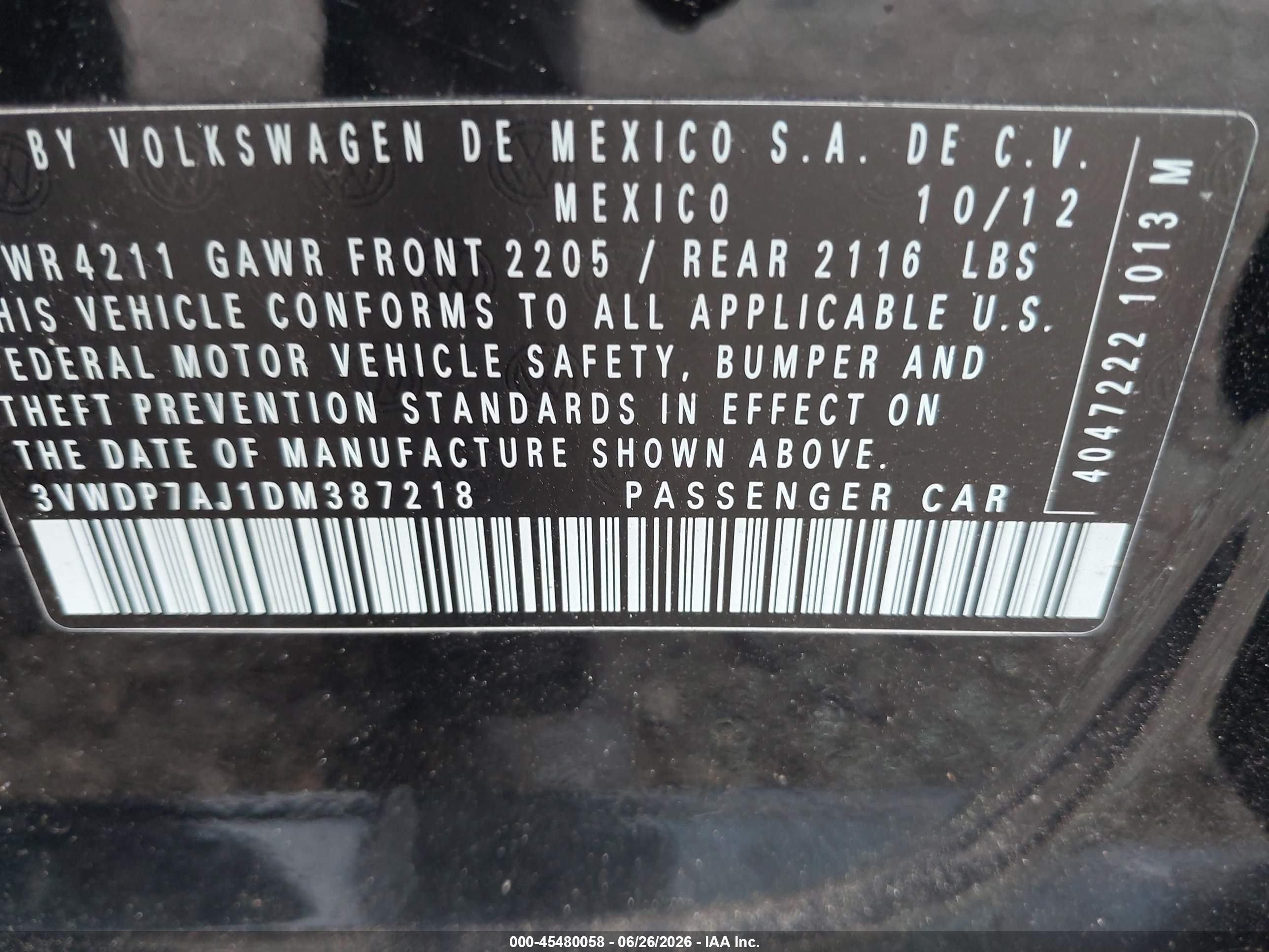 2013 Volkswagen Jetta 2.5l Se Black vin: 3VWDP7AJ1DM387218