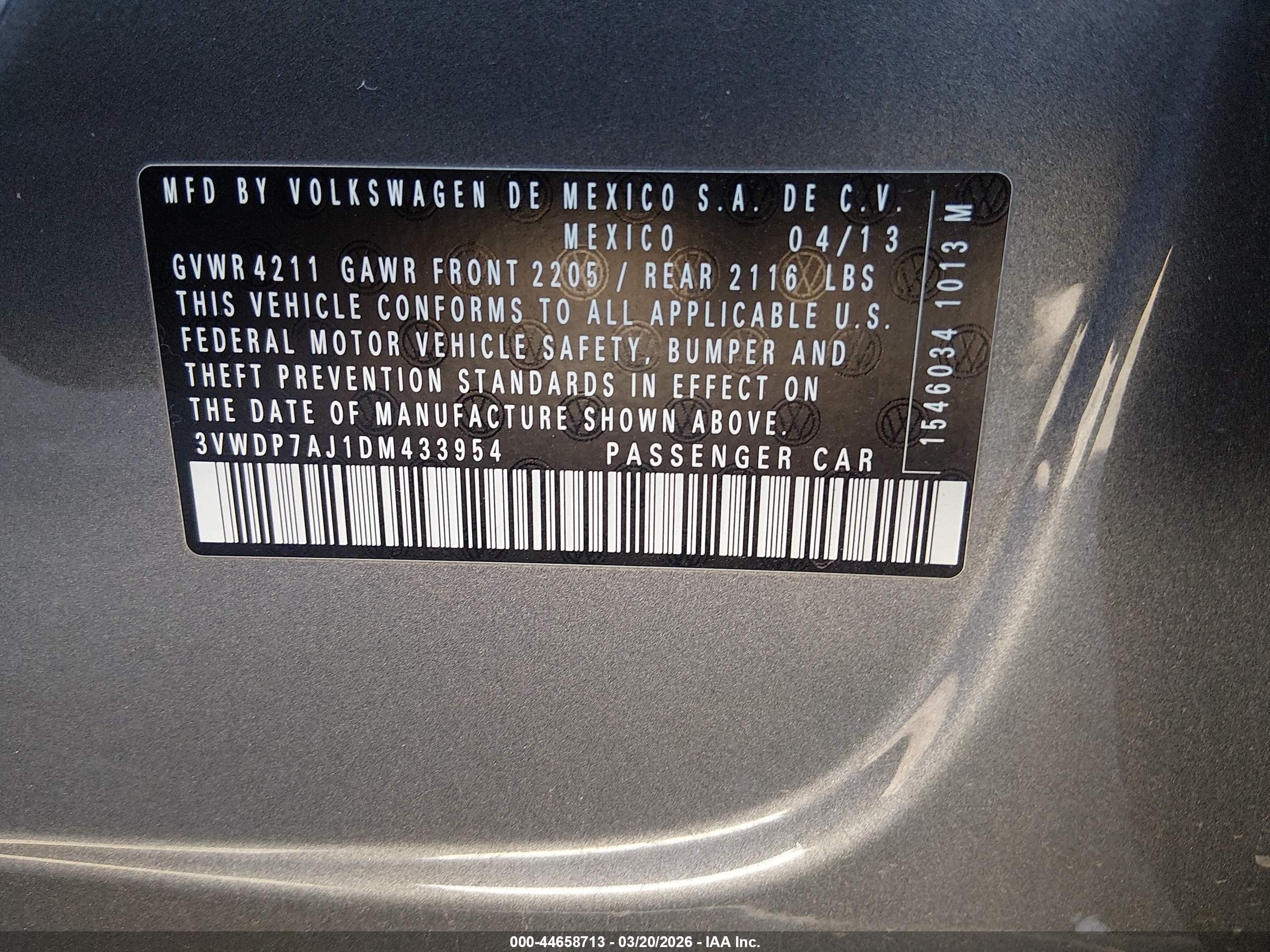 2013 Volkswagen Jetta 2.5l Se Gray vin: 3VWDP7AJ1DM433954