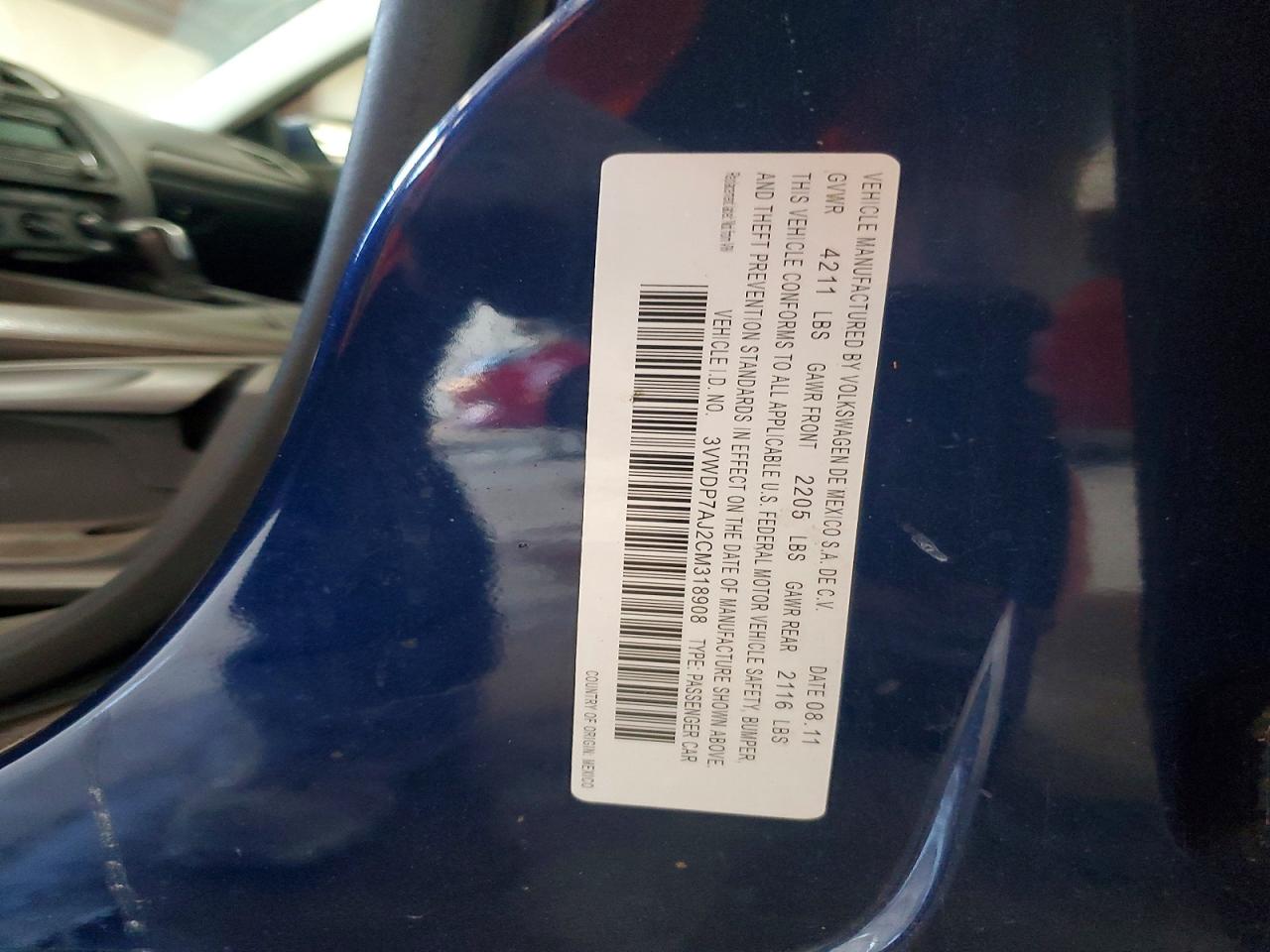 2012 Volkswagen Jetta Se Синий vin: 3VWDP7AJ2CM318908