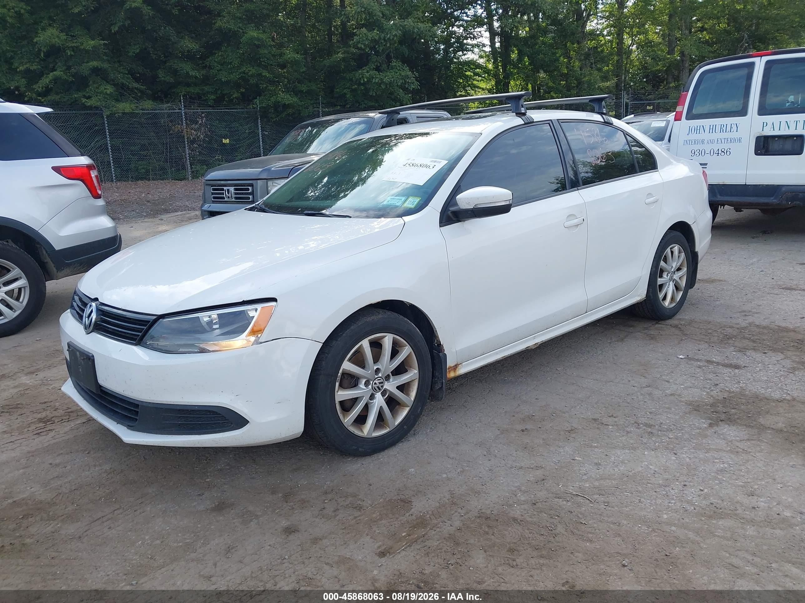 2012 Volkswagen Jetta 2.5l Se White vin: 3VWDP7AJ2CM427031