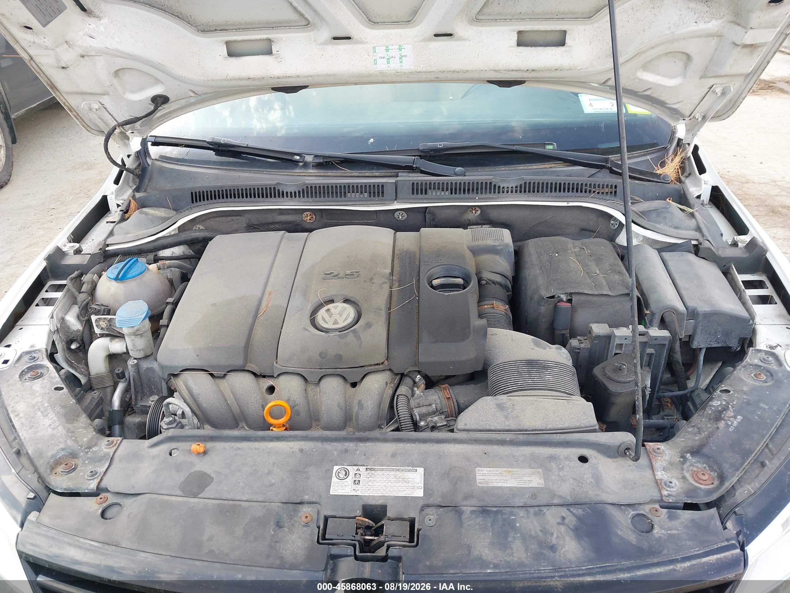 2012 Volkswagen Jetta 2.5l Se White vin: 3VWDP7AJ2CM427031