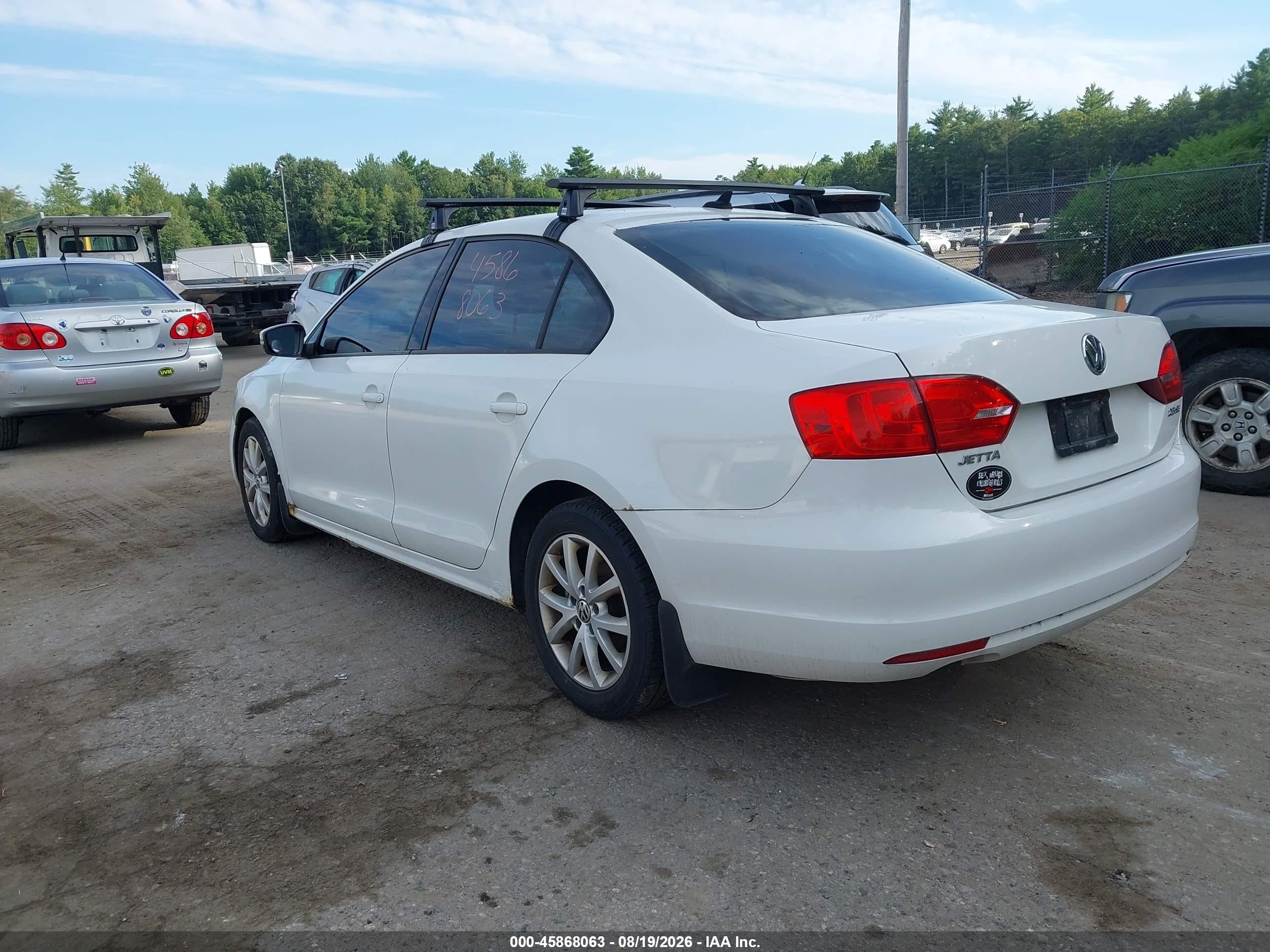 2012 Volkswagen Jetta 2.5l Se White vin: 3VWDP7AJ2CM427031