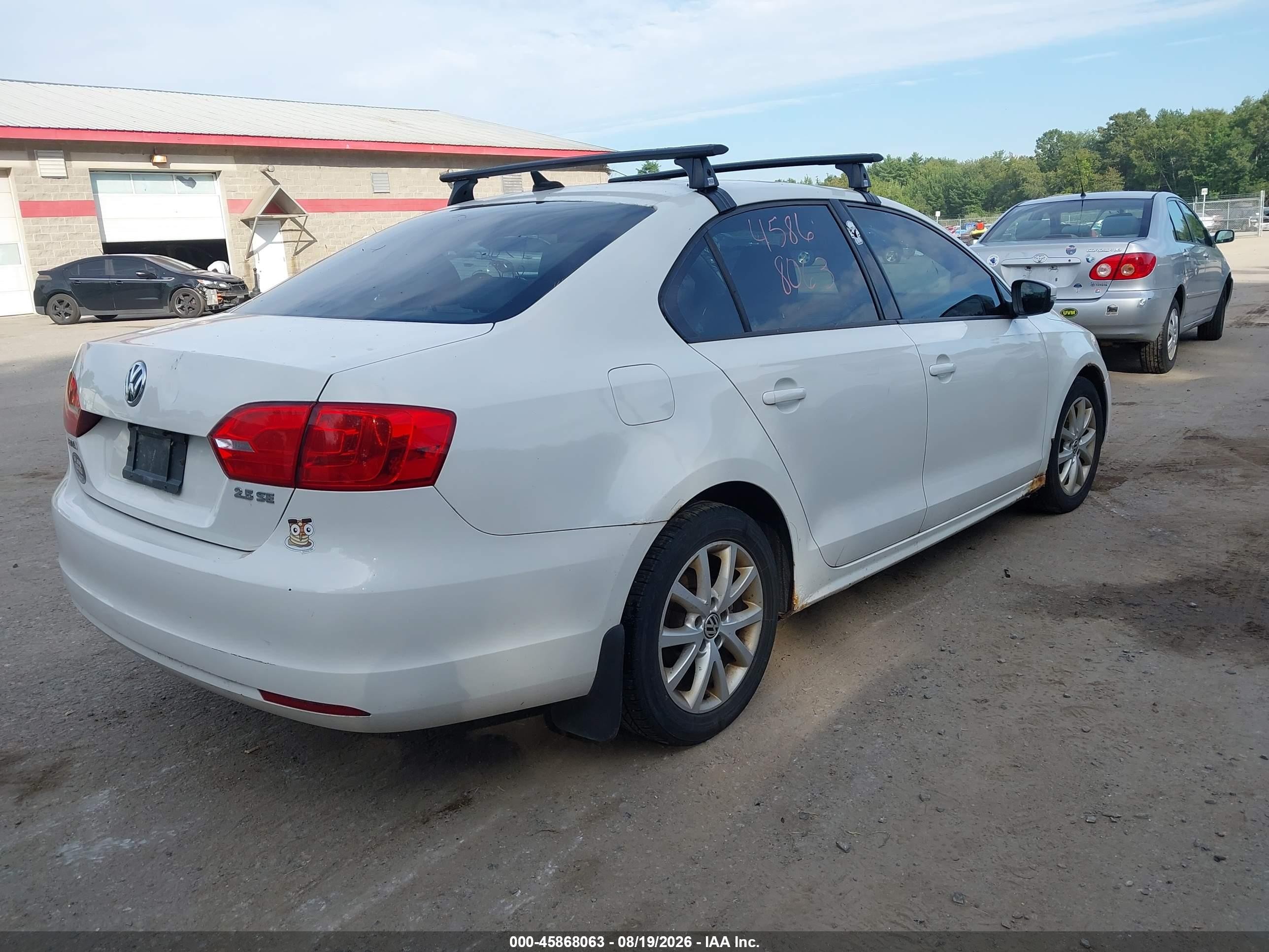 2012 Volkswagen Jetta 2.5l Se White vin: 3VWDP7AJ2CM427031
