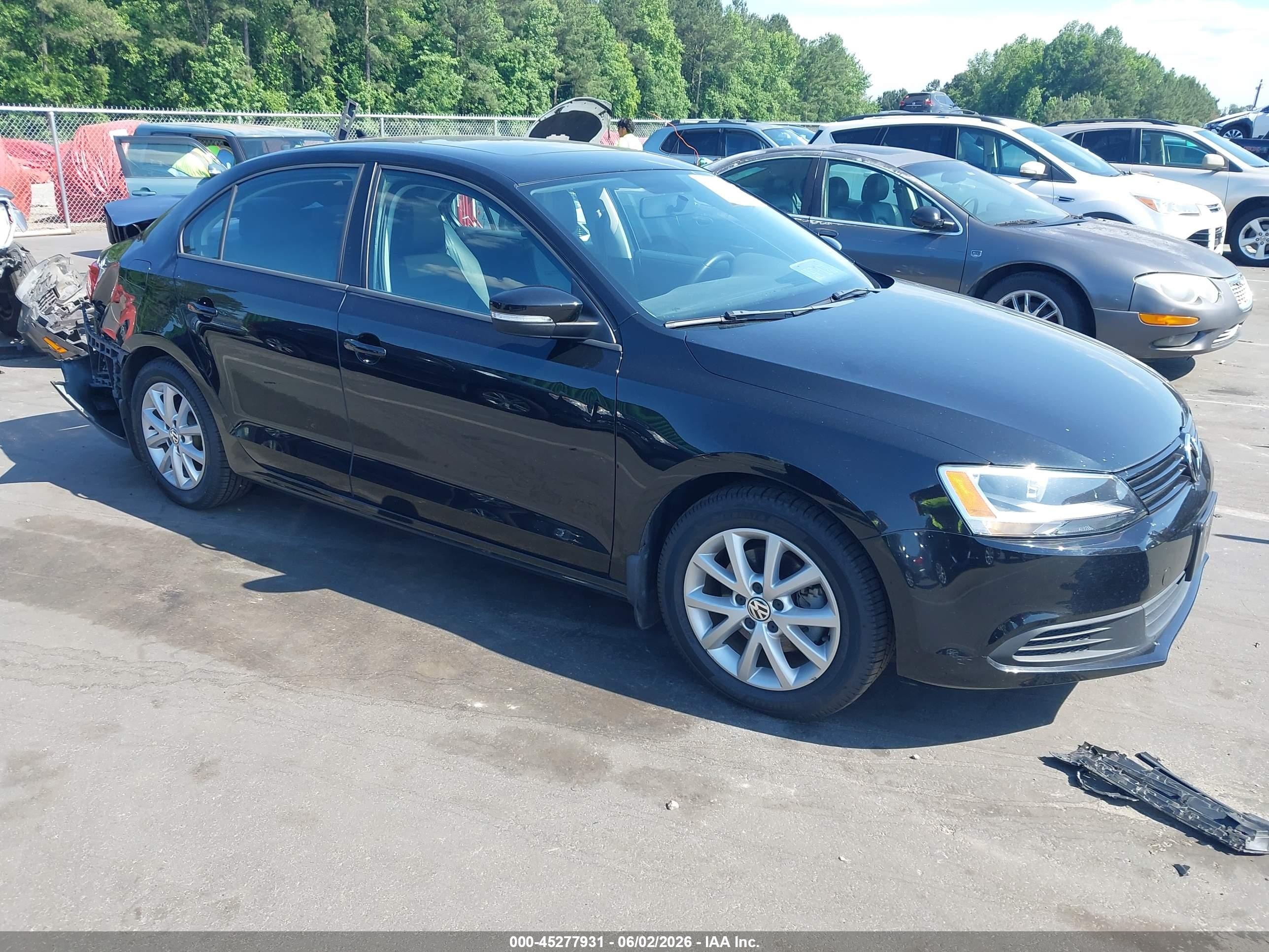2012 Volkswagen Jetta 2.5l Se Black vin: 3VWDP7AJ2CM451457