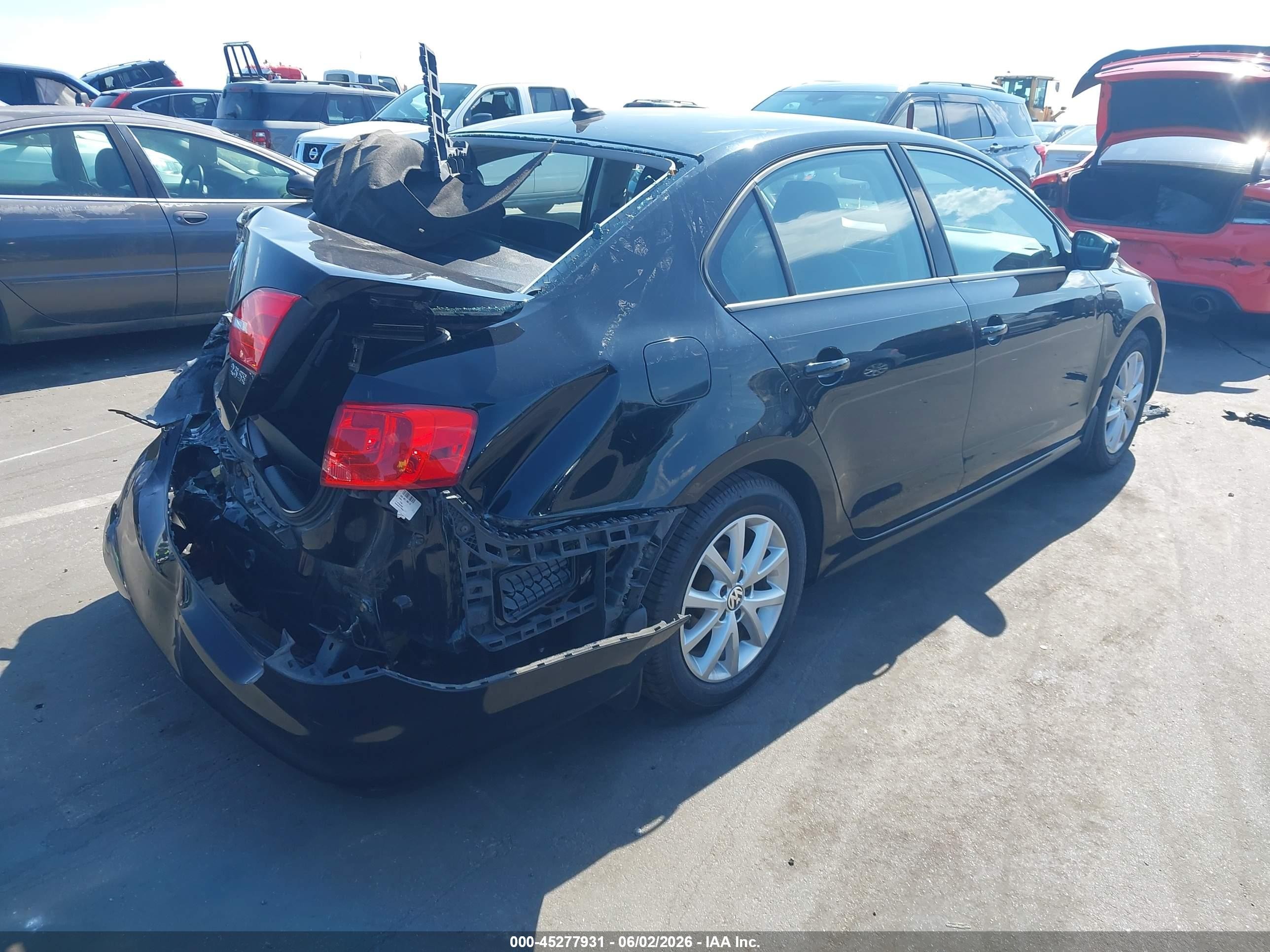 2012 Volkswagen Jetta 2.5l Se Black vin: 3VWDP7AJ2CM451457