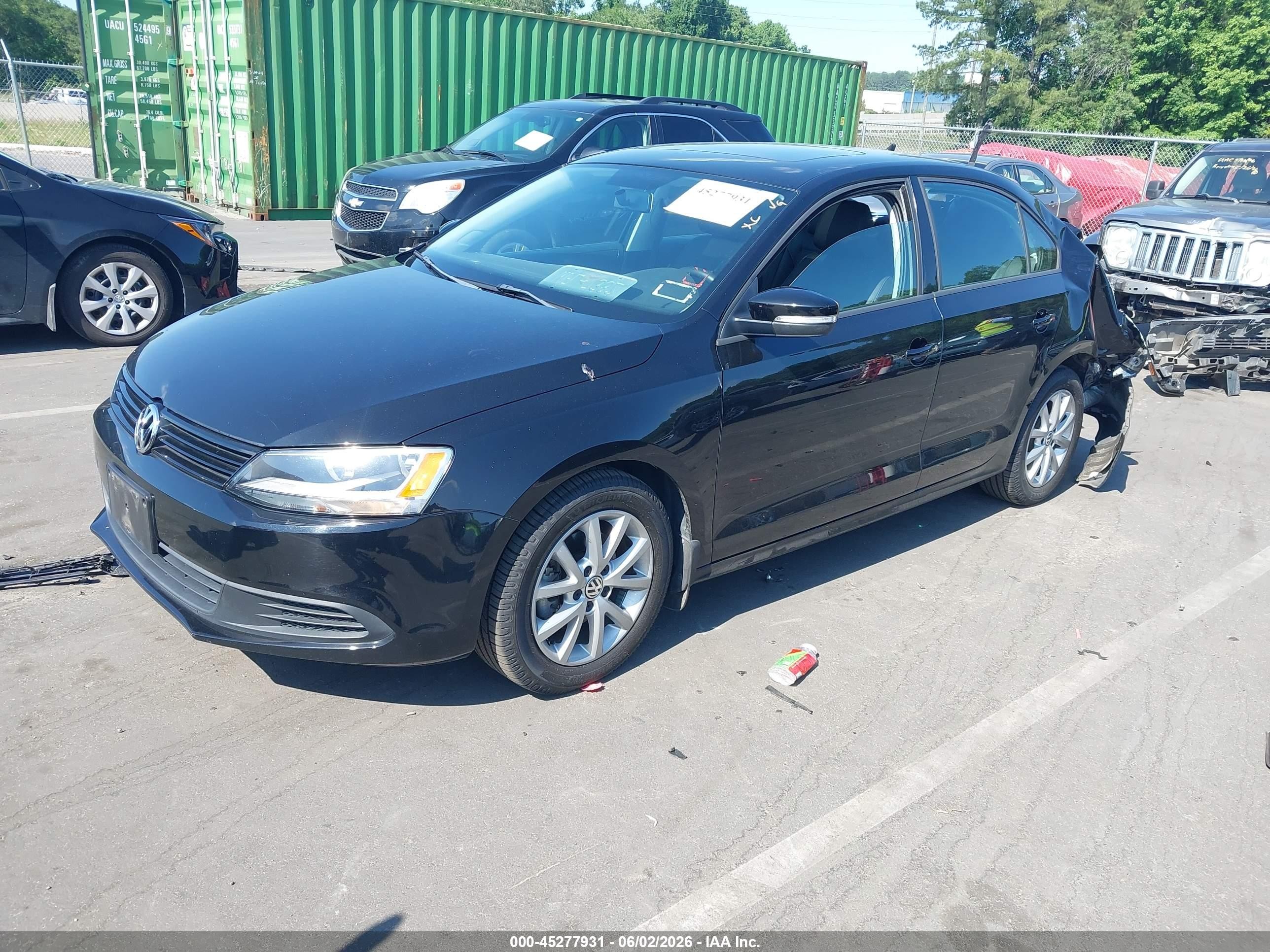 2012 Volkswagen Jetta 2.5l Se Black vin: 3VWDP7AJ2CM451457
