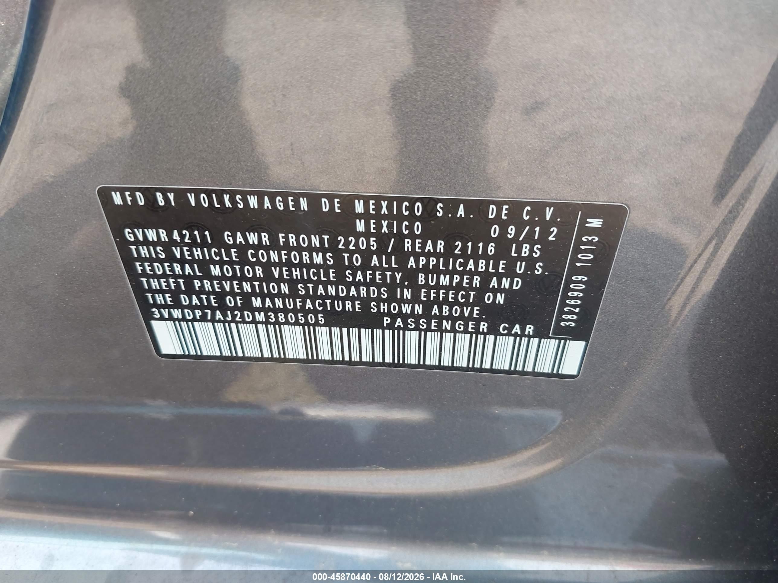 2013 Volkswagen Jetta 2.5l Se Gray vin: 3VWDP7AJ2DM380505