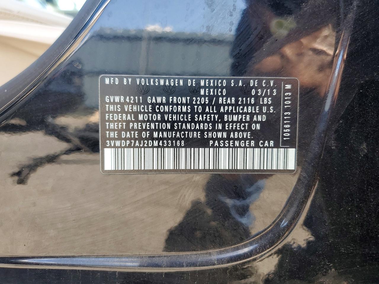 2013 Volkswagen Jetta Se Black vin: 3VWDP7AJ2DM433168