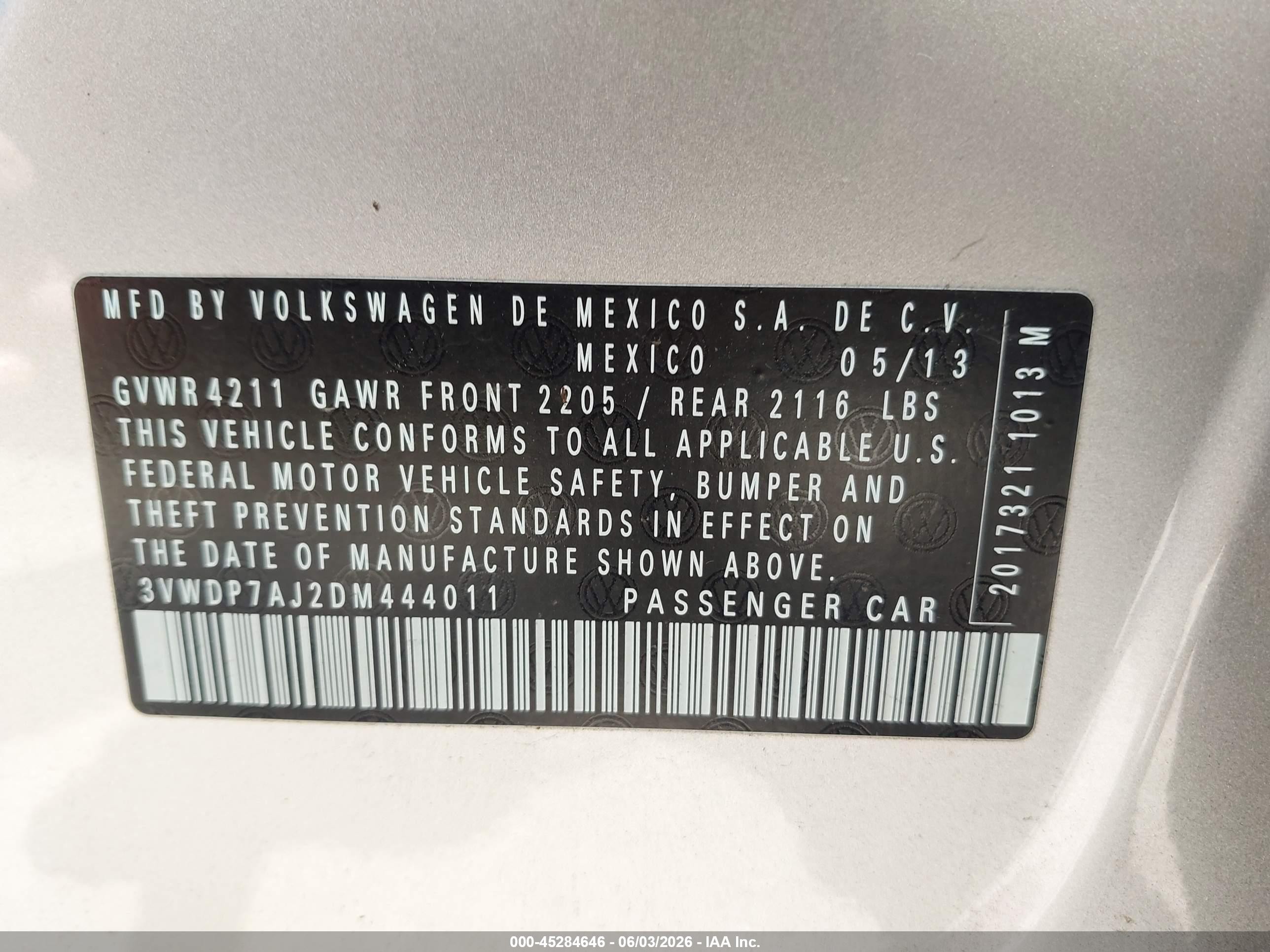 2013 Volkswagen Jetta 2.5l Se Silver vin: 3VWDP7AJ2DM444011