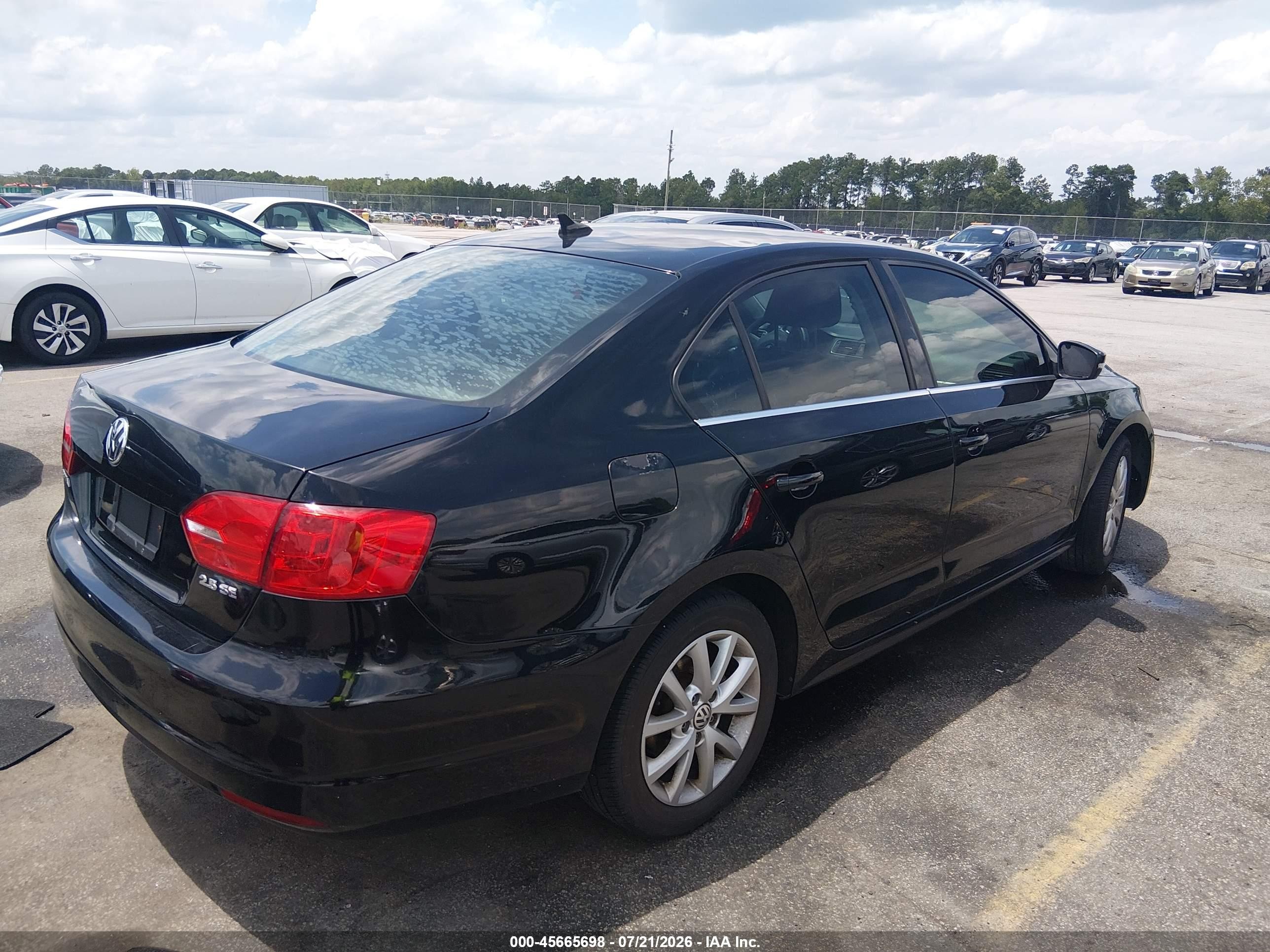 2013 Volkswagen Jetta 2.5l Se Black vin: 3VWDP7AJ2DM454974