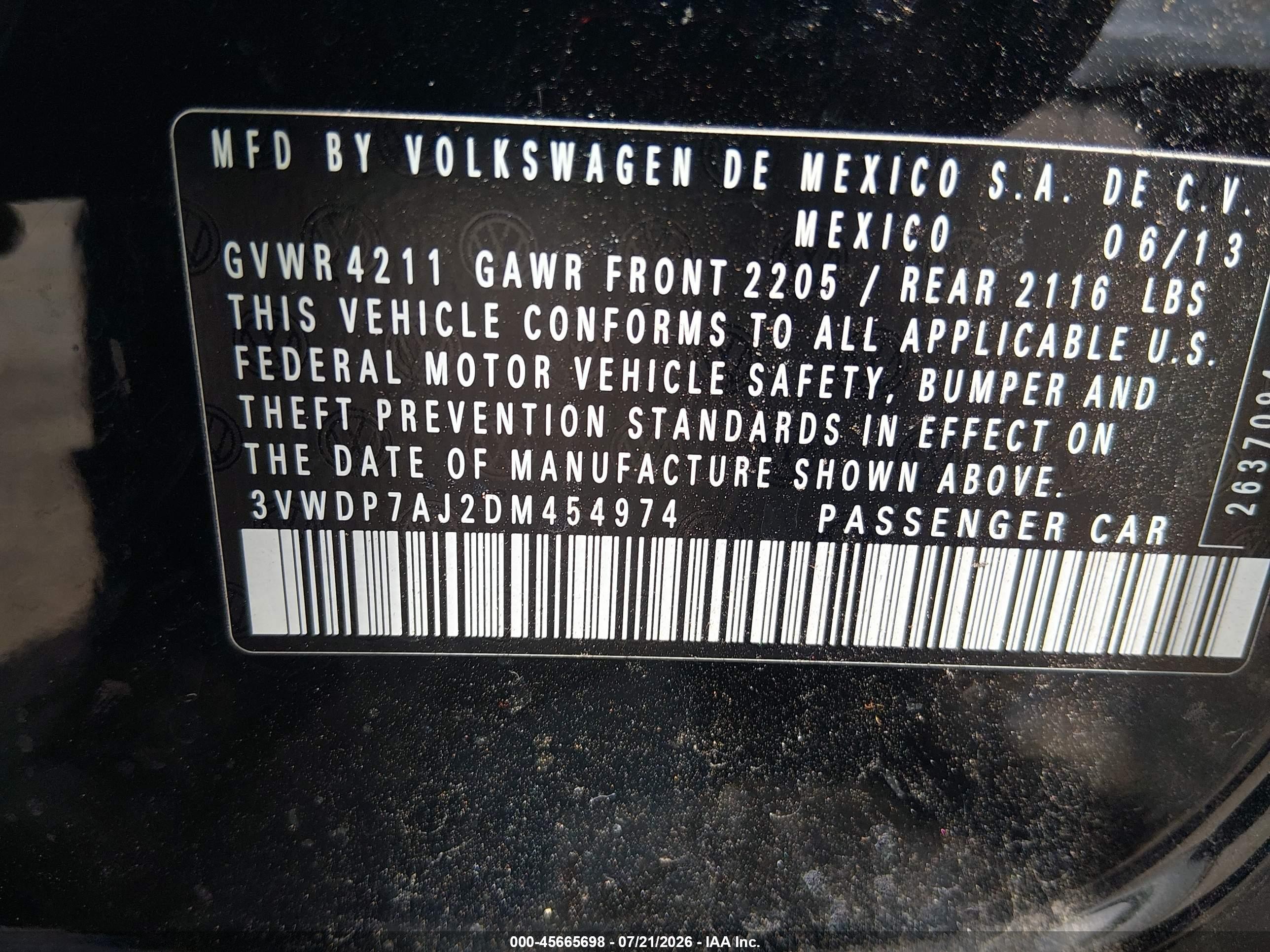 2013 Volkswagen Jetta 2.5l Se Black vin: 3VWDP7AJ2DM454974