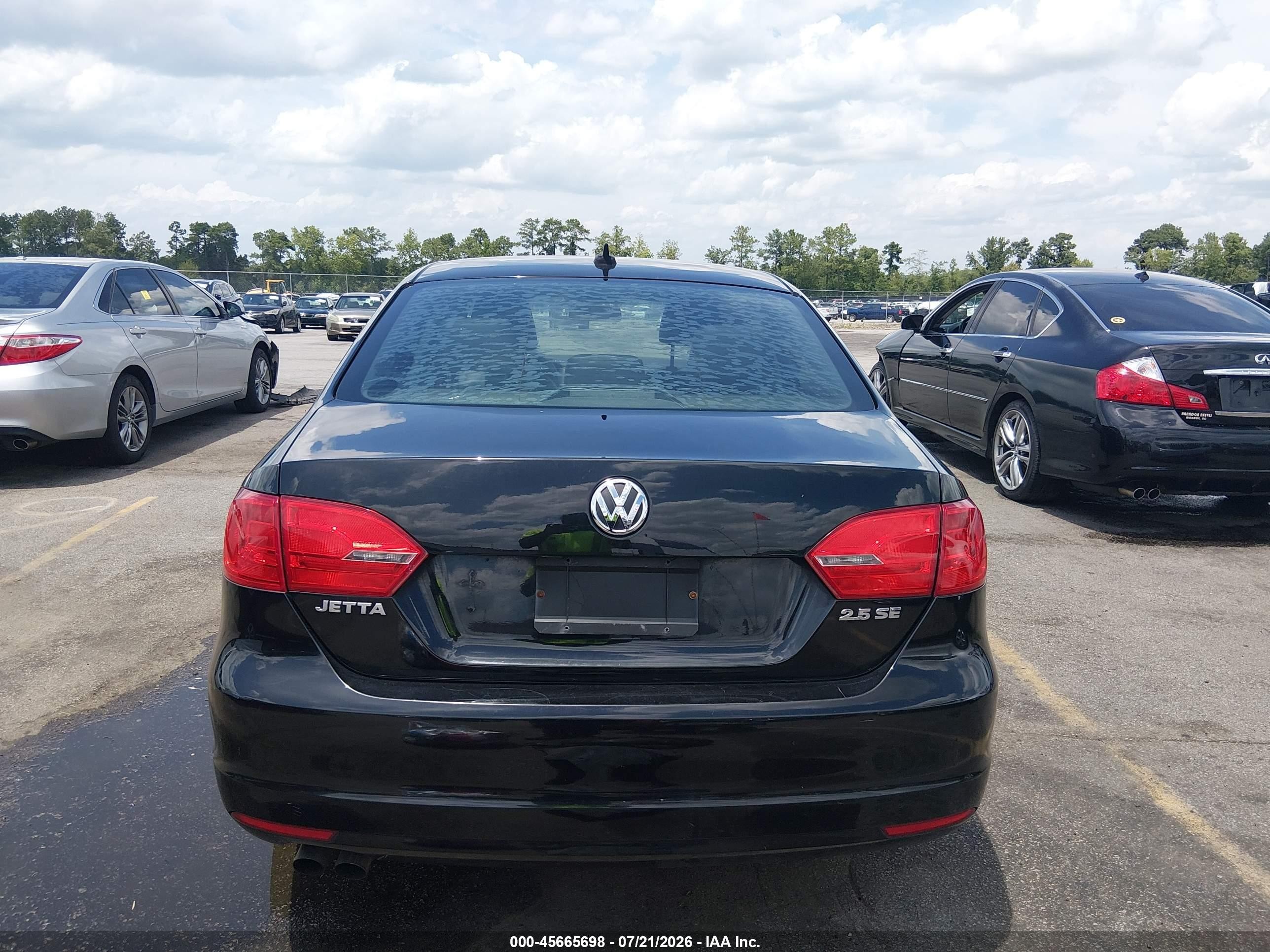 2013 Volkswagen Jetta 2.5l Se Black vin: 3VWDP7AJ2DM454974