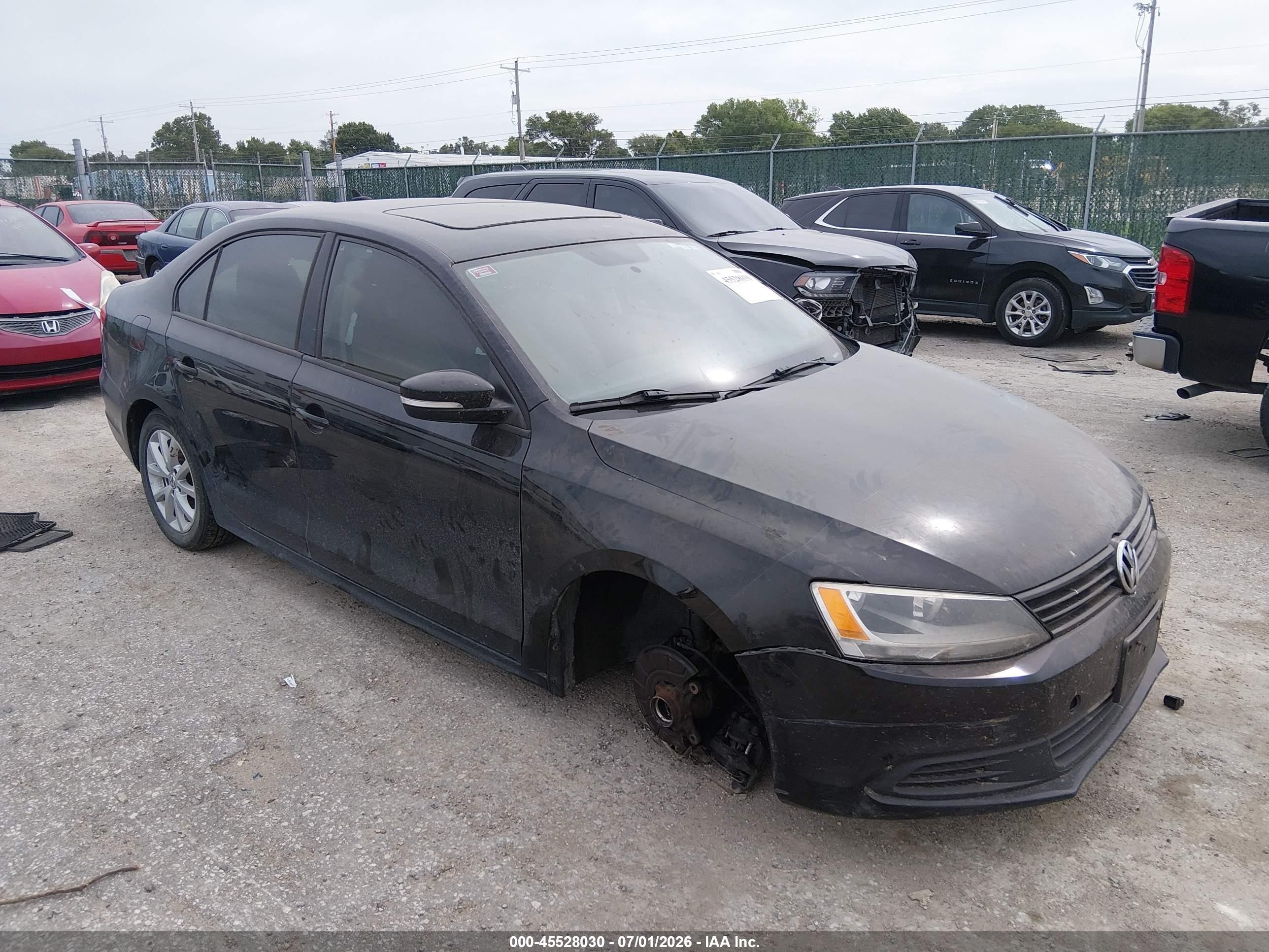 2012 Volkswagen Jetta 2.5l Se Black vin: 3VWDP7AJ3CM322725