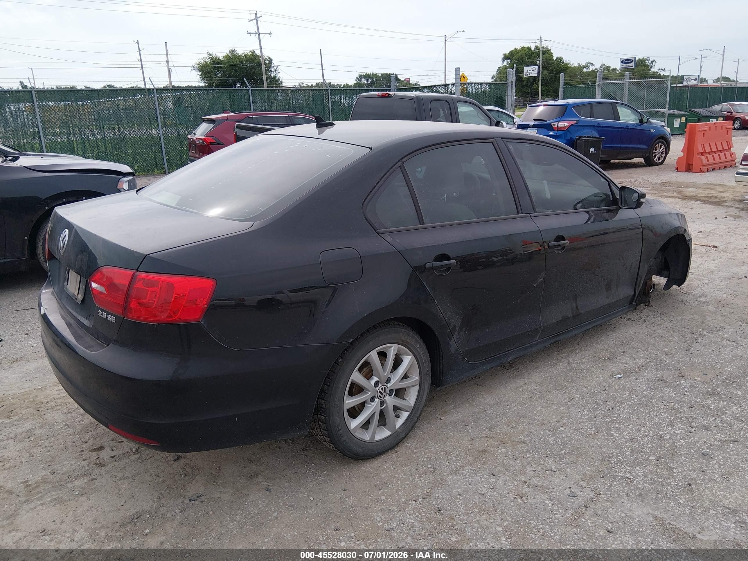 2012 Volkswagen Jetta 2.5l Se Black vin: 3VWDP7AJ3CM322725