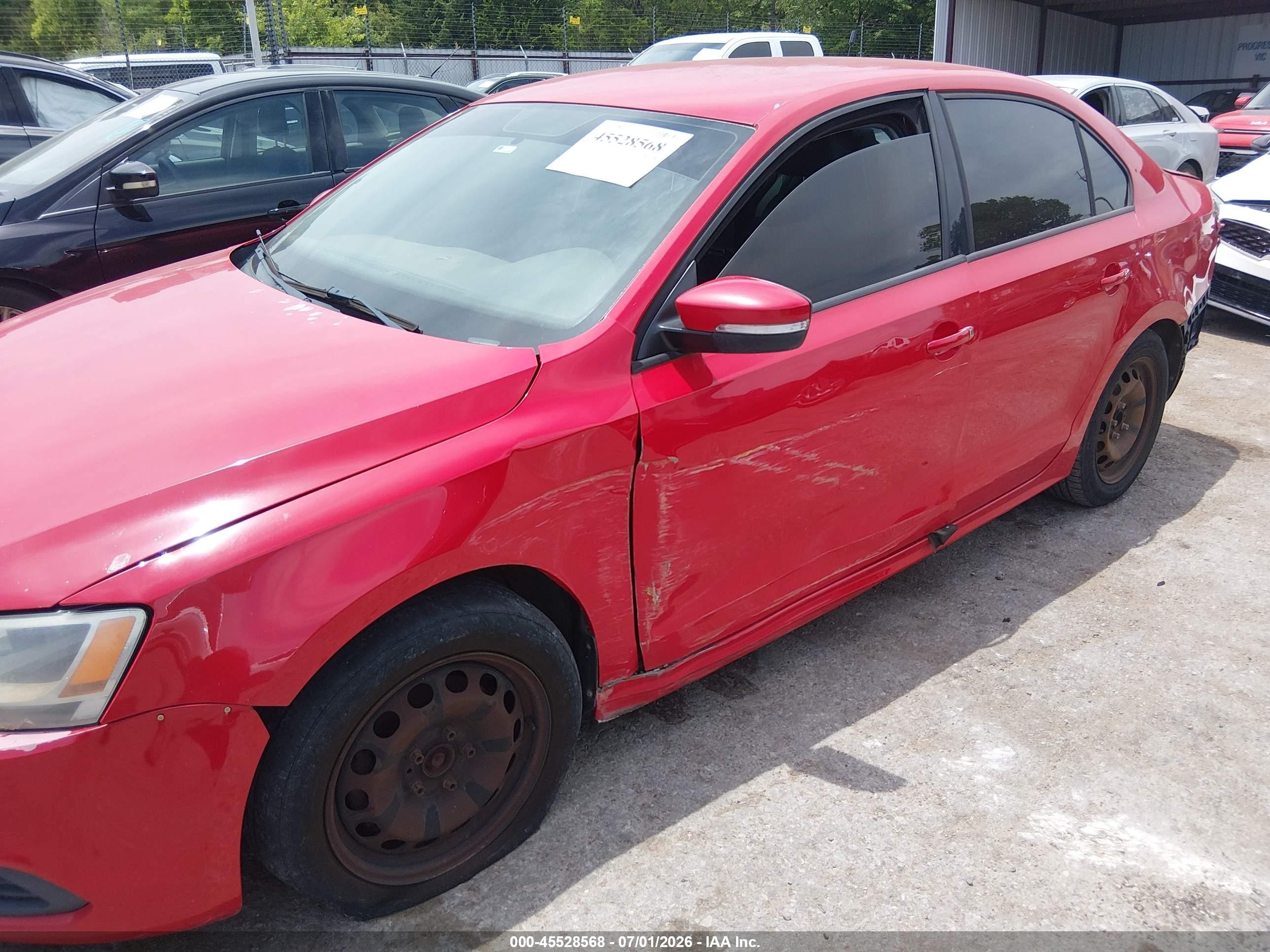 2012 Volkswagen Jetta 2.5l Se Красный vin: 3VWDP7AJ3CM333482