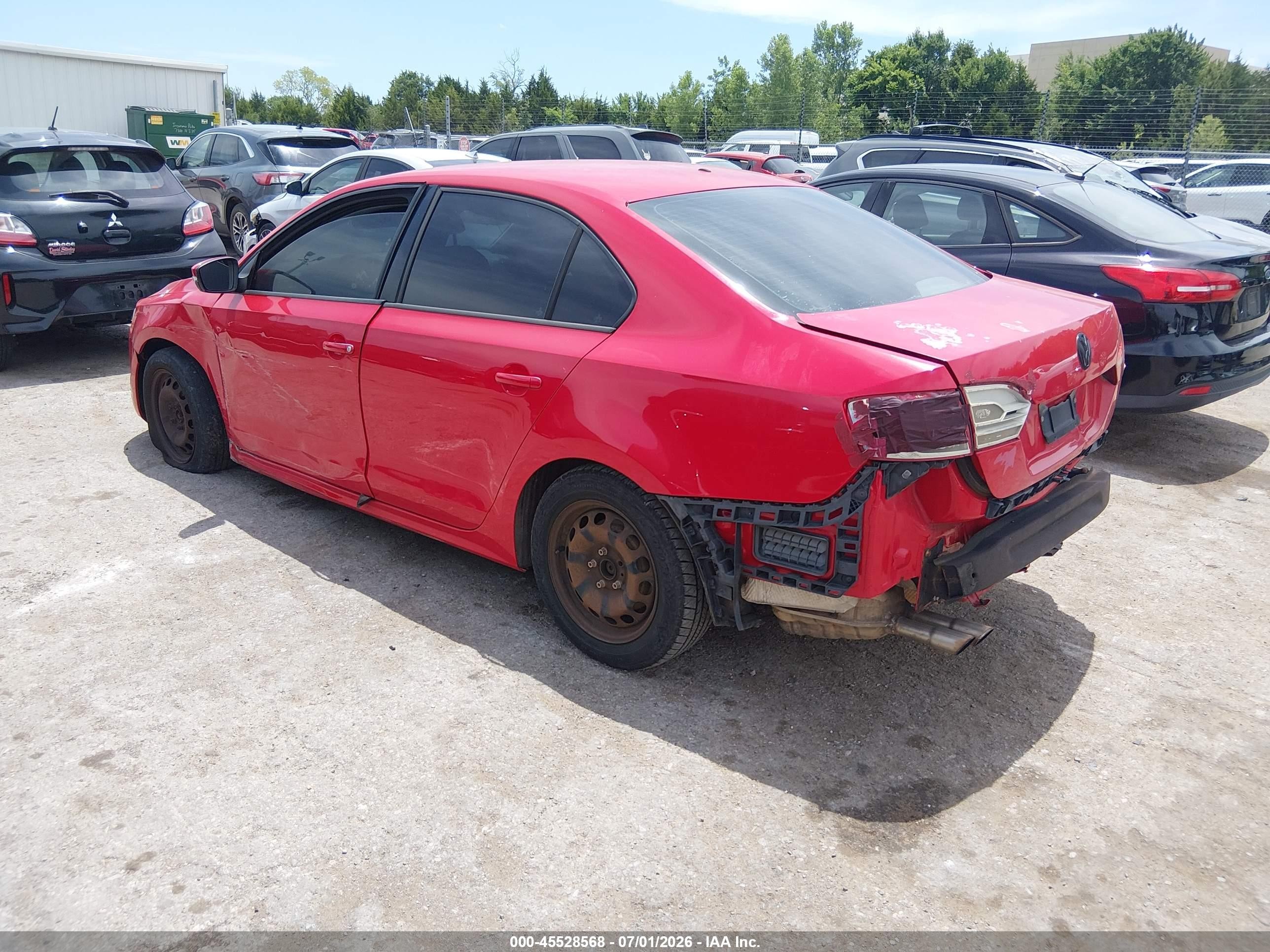 2012 Volkswagen Jetta 2.5l Se Красный vin: 3VWDP7AJ3CM333482