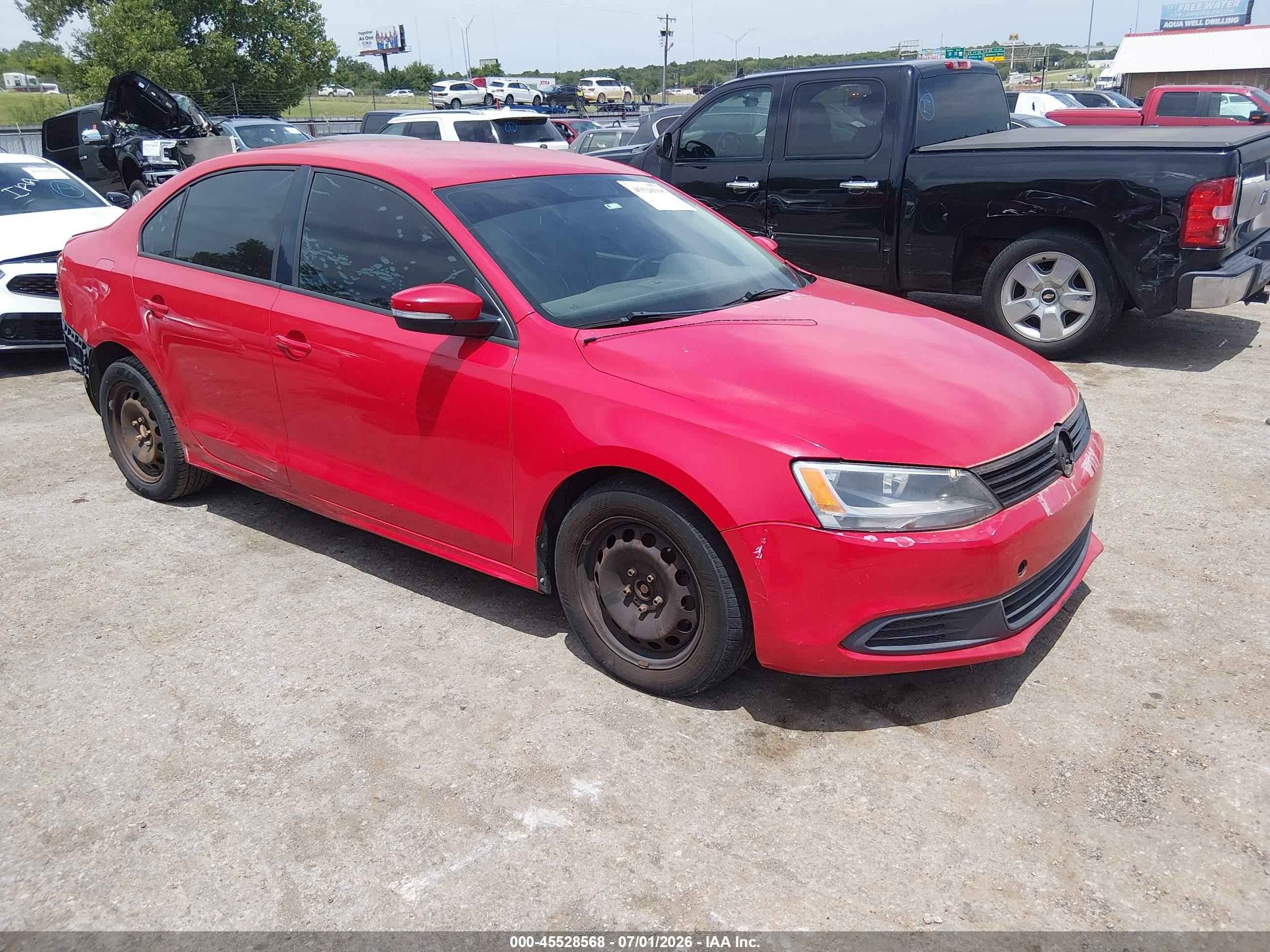 2012 Volkswagen Jetta 2.5l Se Красный vin: 3VWDP7AJ3CM333482