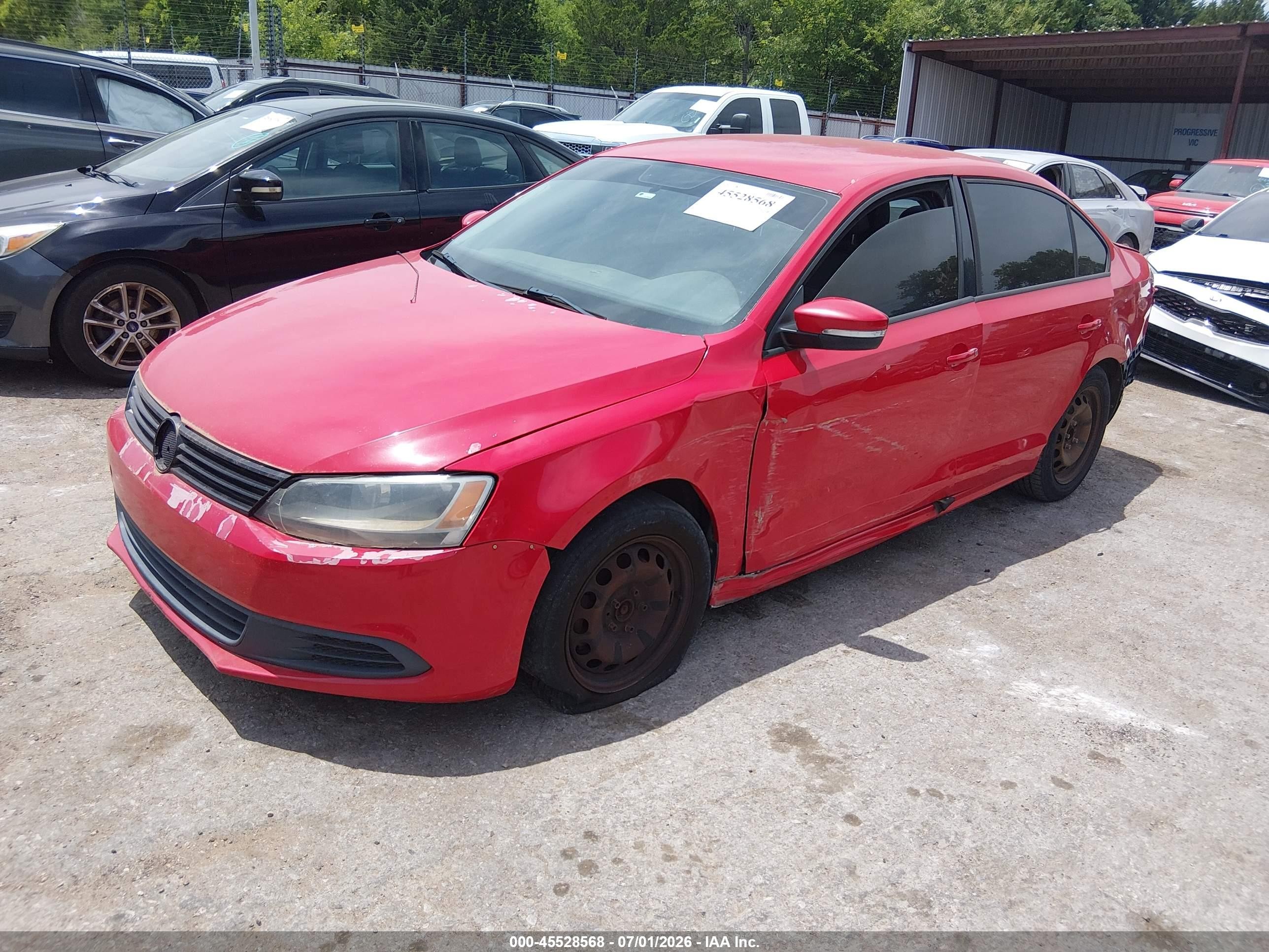 2012 Volkswagen Jetta 2.5l Se Красный vin: 3VWDP7AJ3CM333482