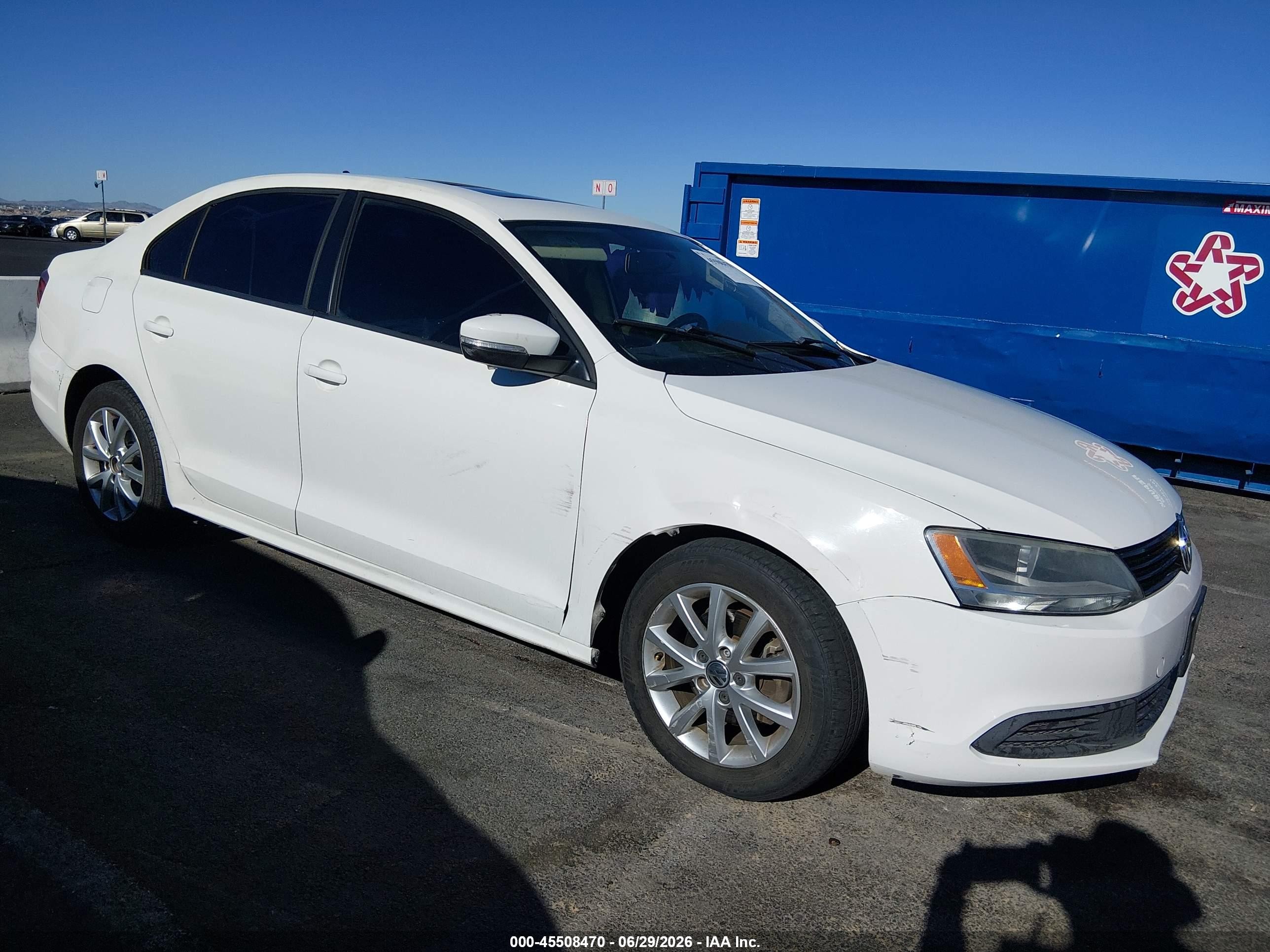 2012 Volkswagen Jetta 2.5l Se White vin: 3VWDP7AJ3CM370354