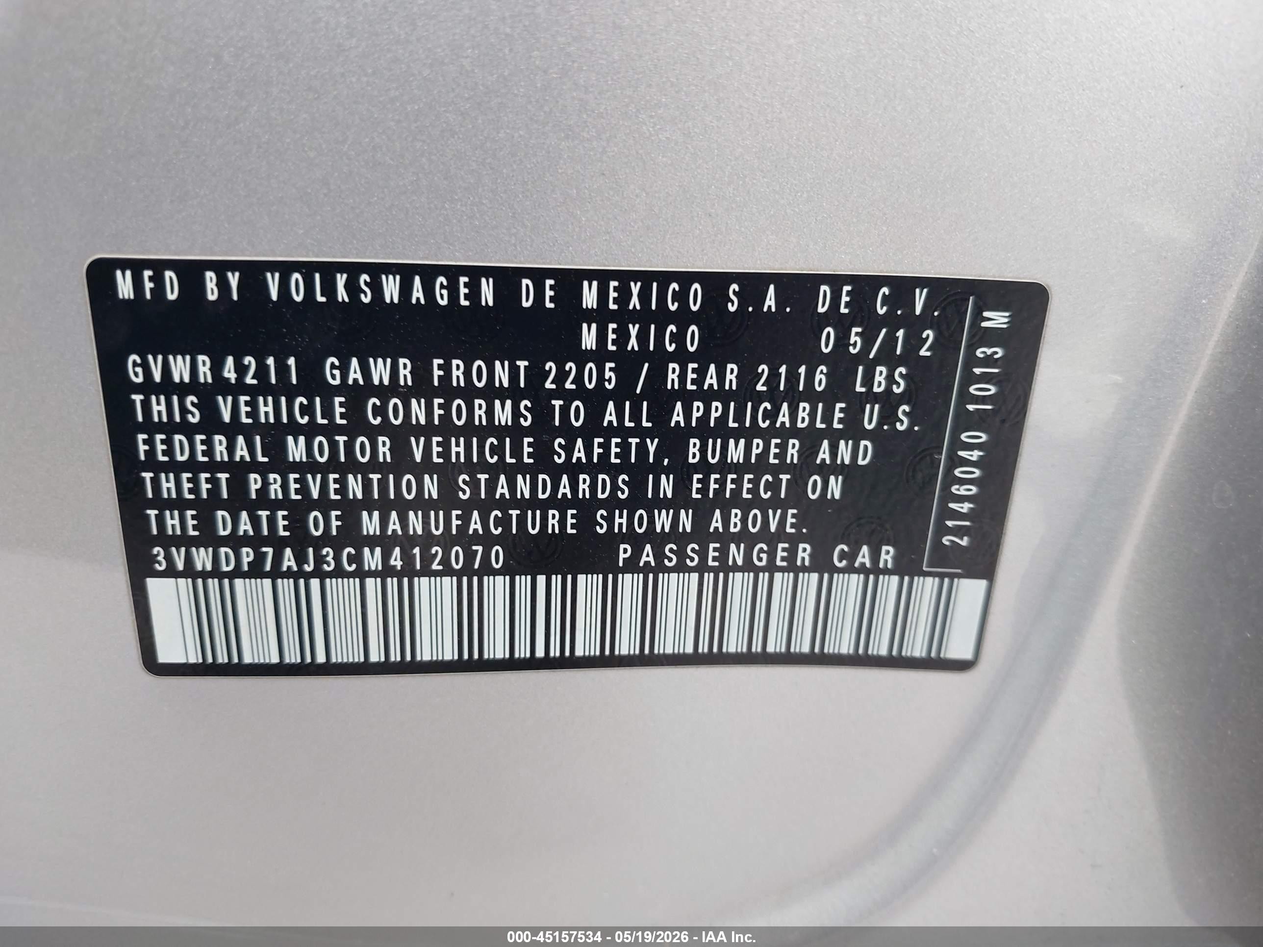2012 Volkswagen Jetta 2.5l Se Silver vin: 3VWDP7AJ3CM412070
