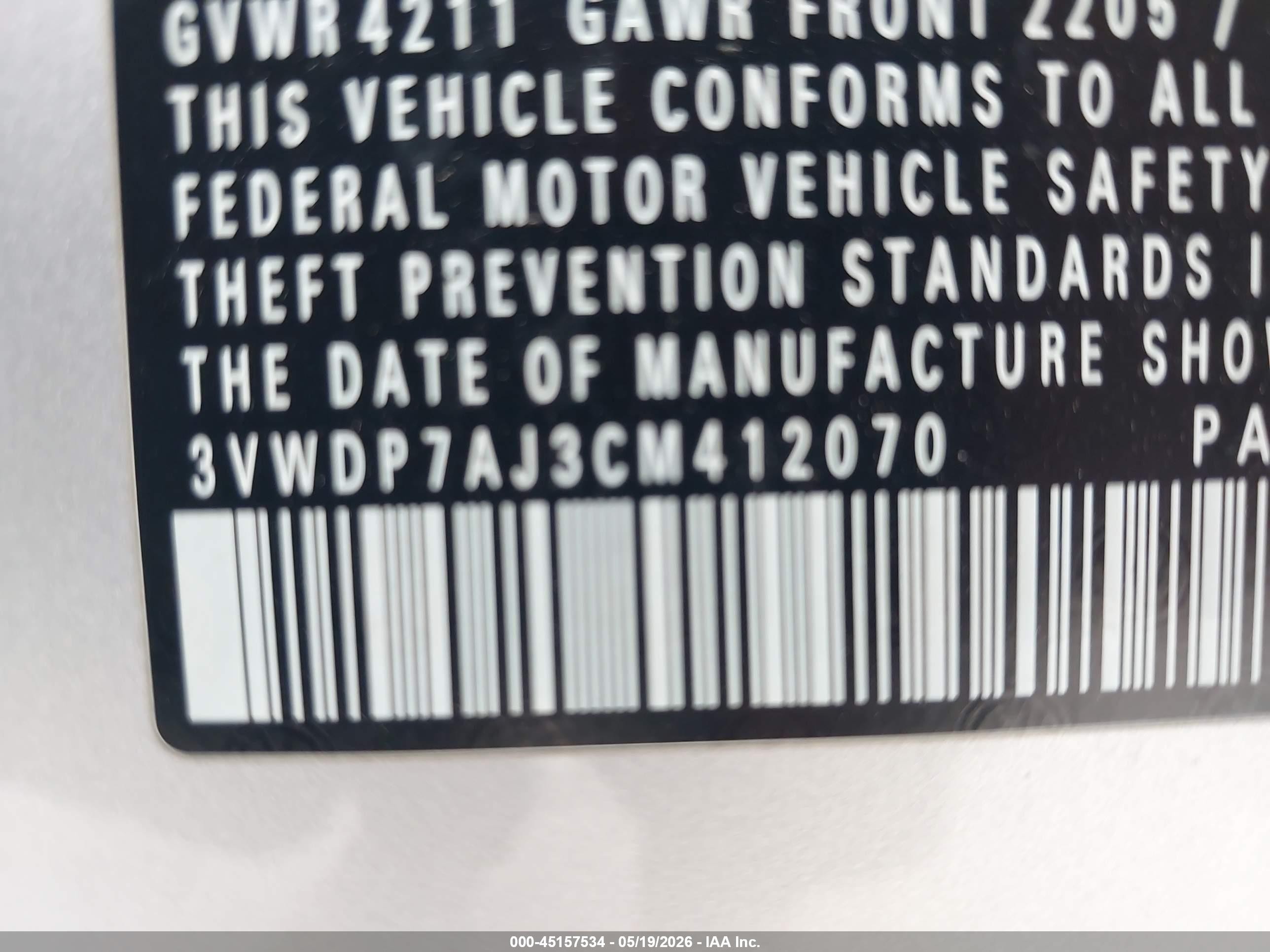 2012 Volkswagen Jetta 2.5l Se Silver vin: 3VWDP7AJ3CM412070