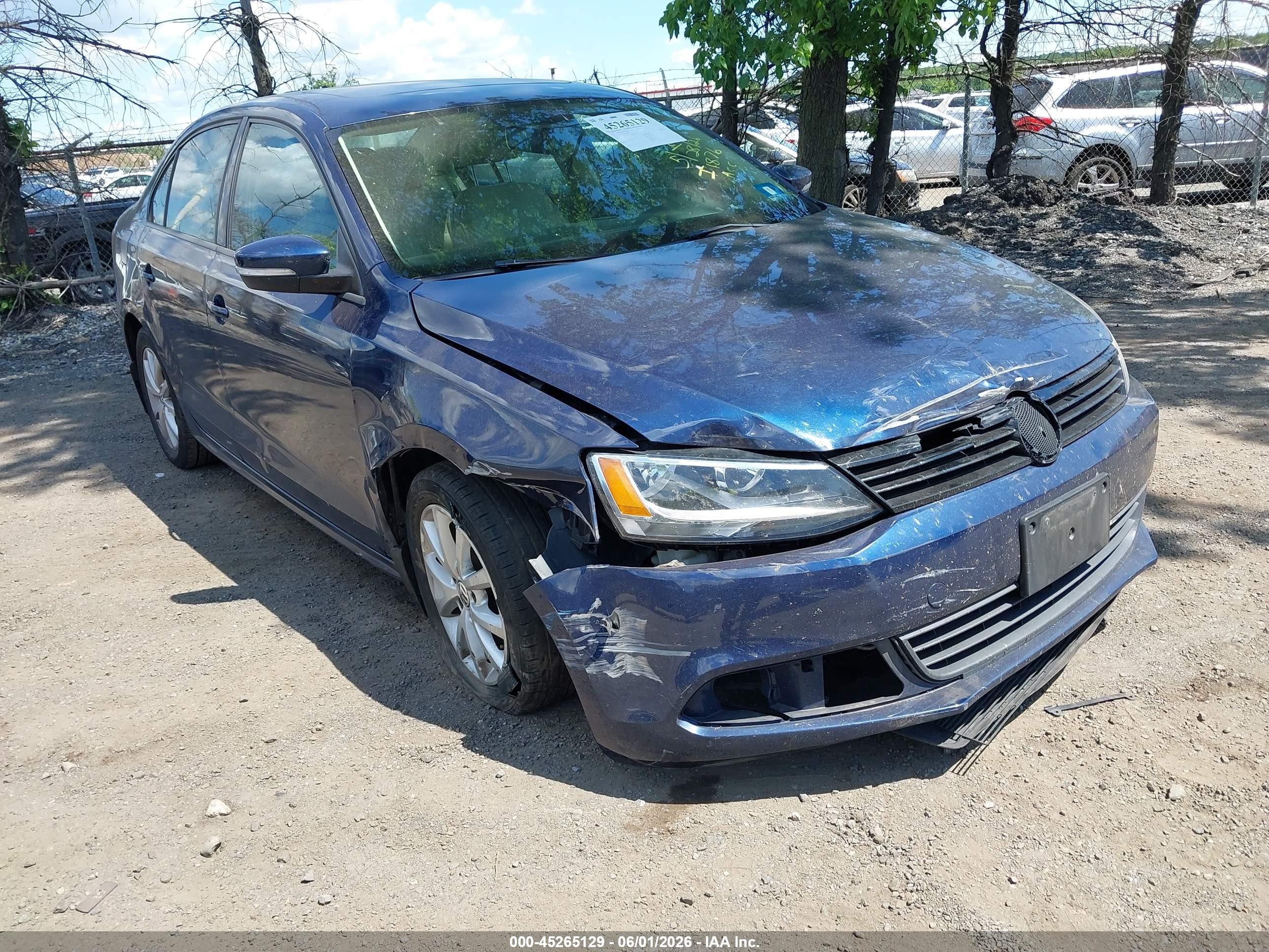 2012 Volkswagen Jetta 2.5l Se Синий vin: 3VWDP7AJ3CM414045