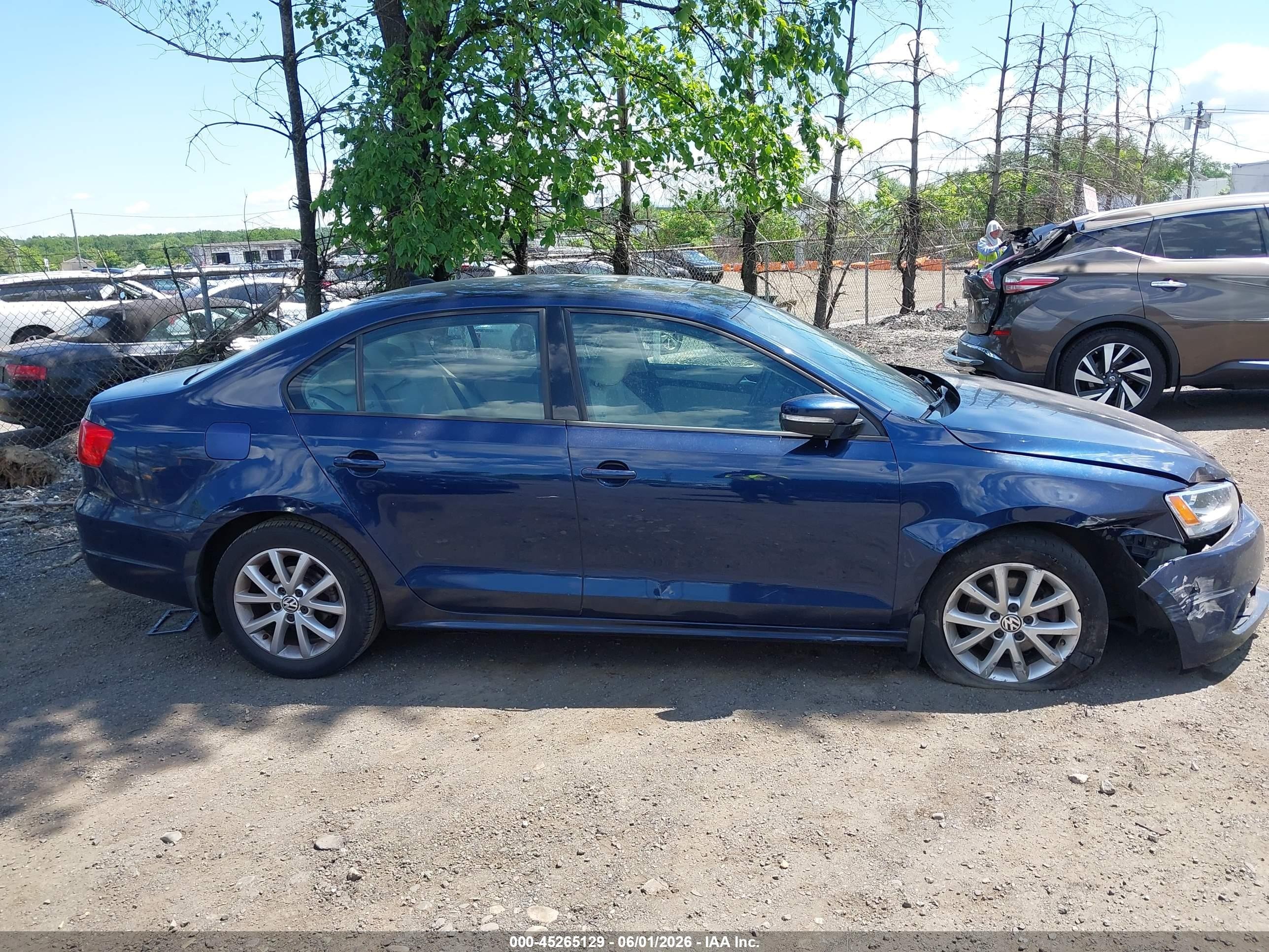 2012 Volkswagen Jetta 2.5l Se Синий vin: 3VWDP7AJ3CM414045