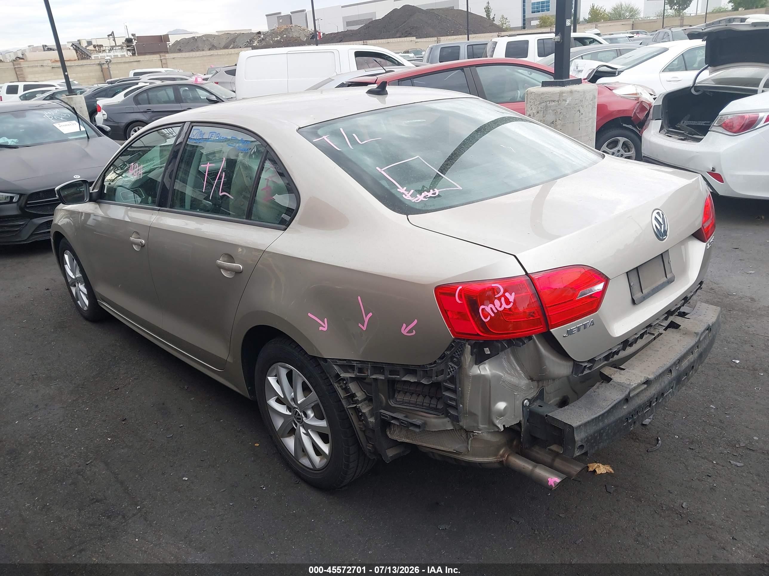 2012 Volkswagen Jetta 2.5l Se Gold vin: 3VWDP7AJ3CM460040
