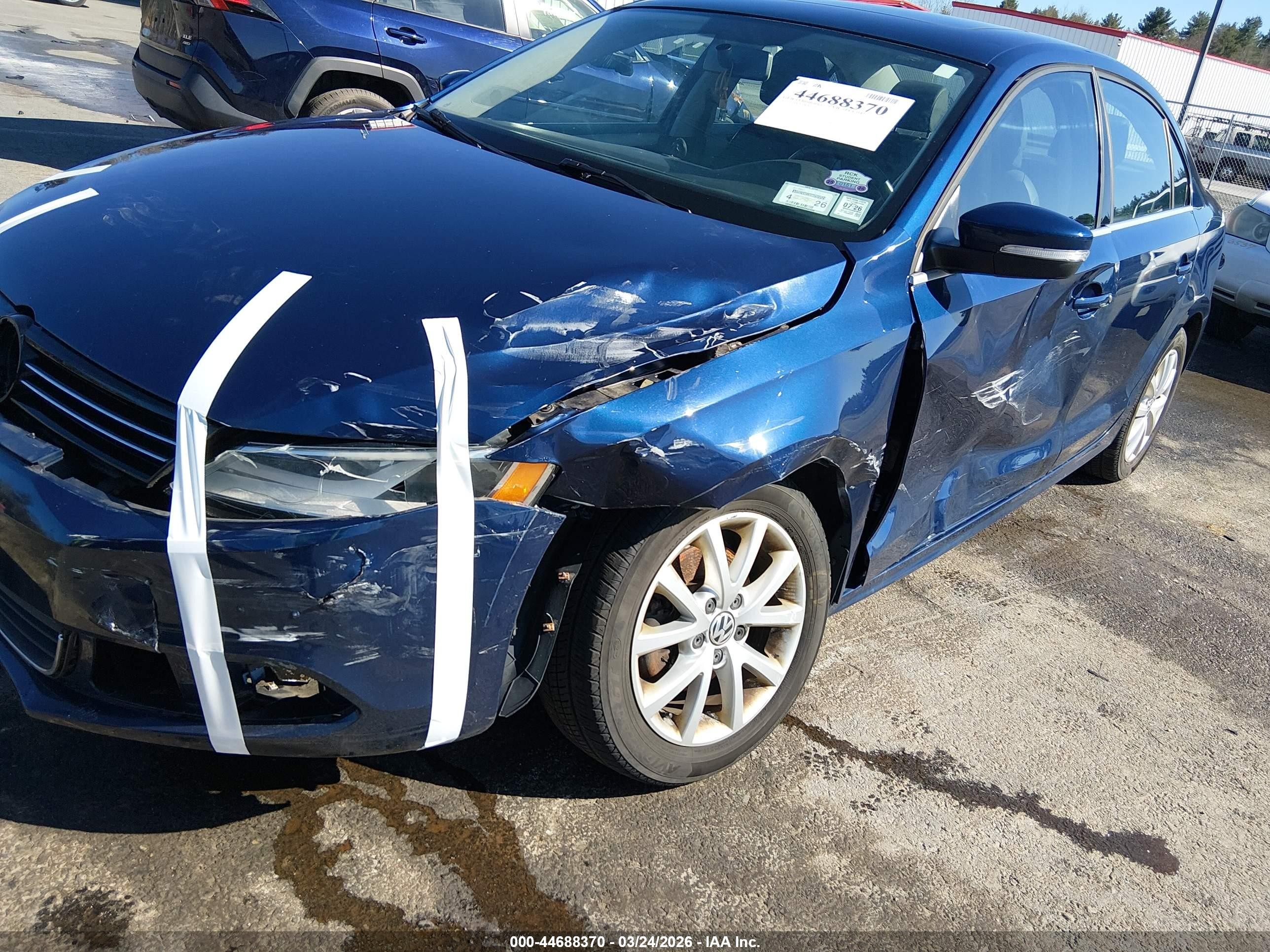 2013 Volkswagen Jetta Se Blue vin: 3VWDP7AJ3DM200447