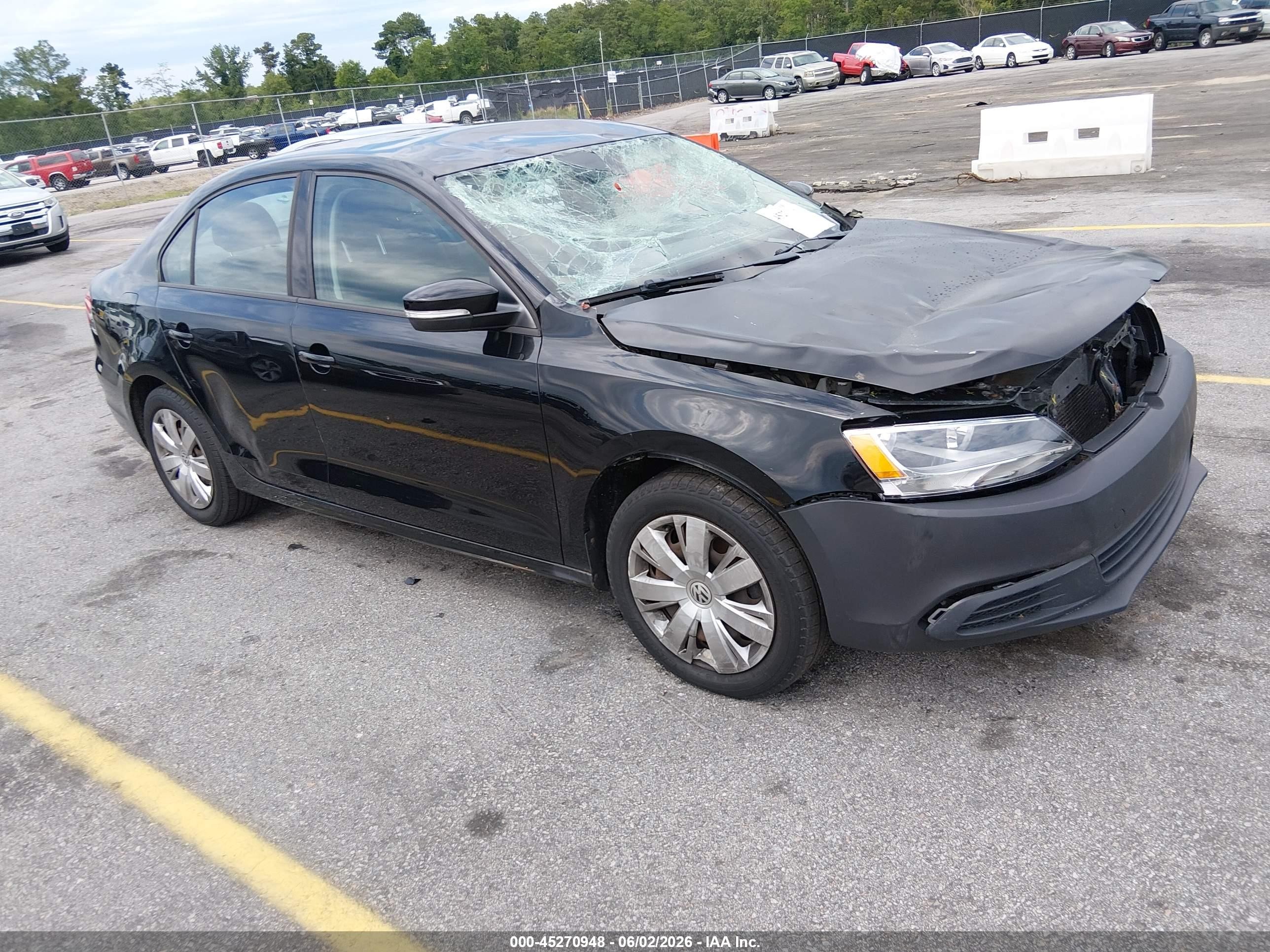 2012 Volkswagen Jetta 2.5l Se Черный vin: 3VWDP7AJ4CM110951