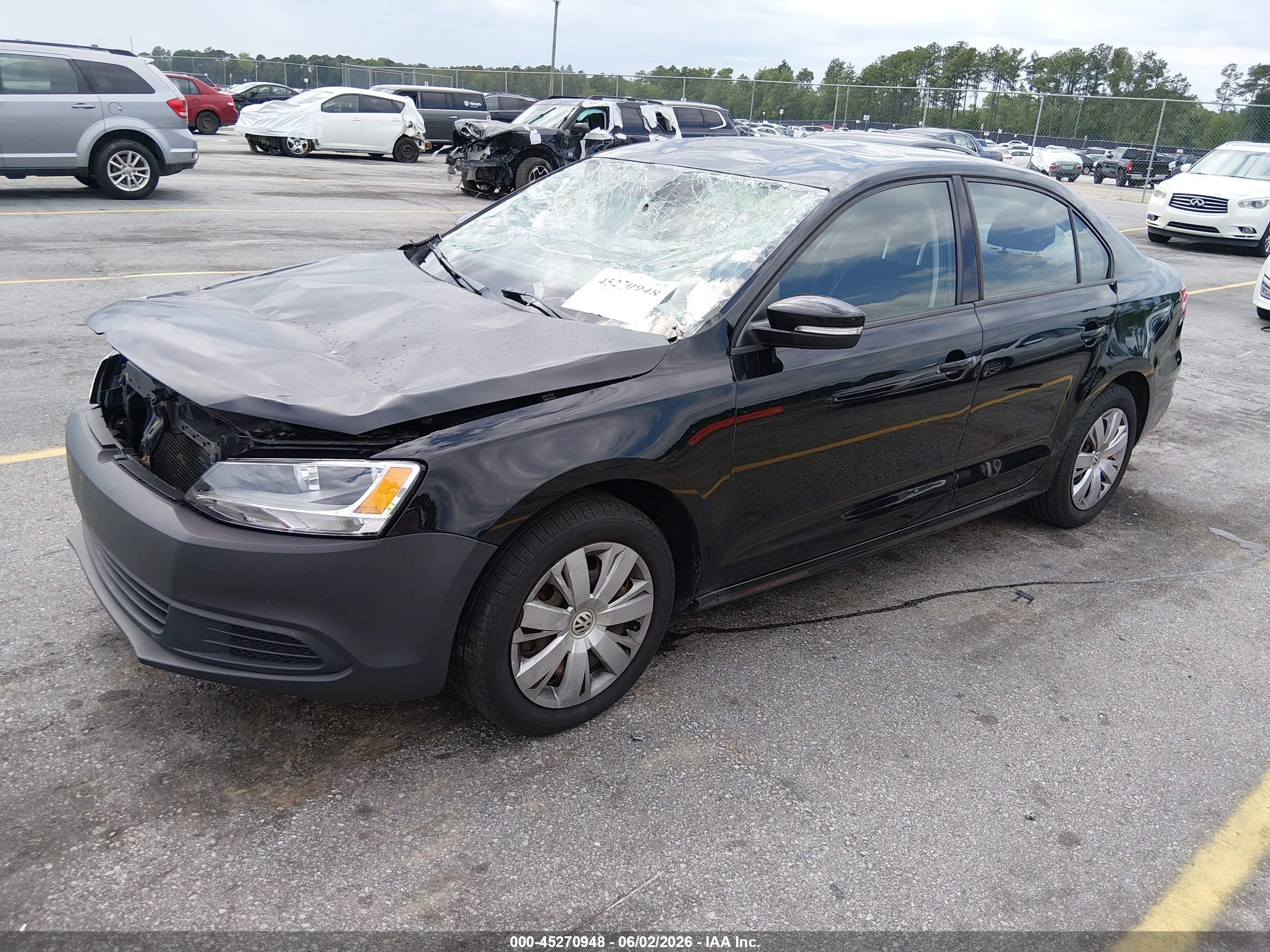 2012 Volkswagen Jetta 2.5l Se Черный vin: 3VWDP7AJ4CM110951