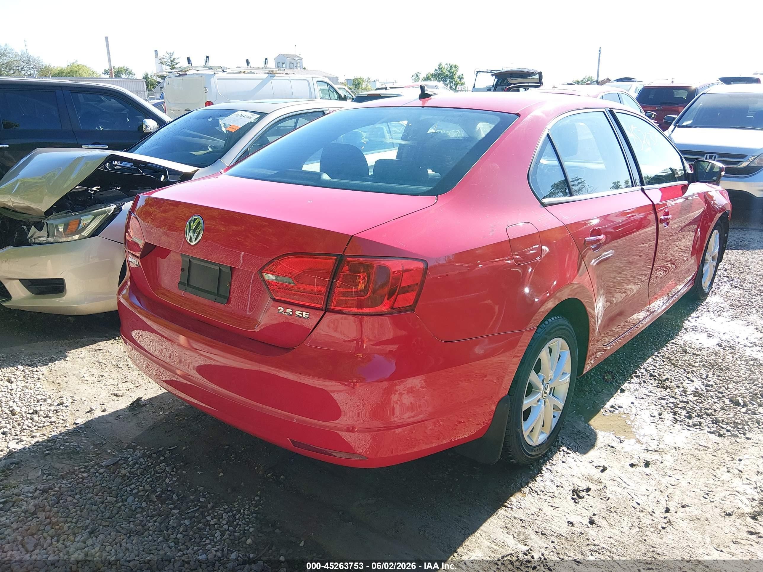 2012 Volkswagen Jetta 2.5l Se Red vin: 3VWDP7AJ4CM300989
