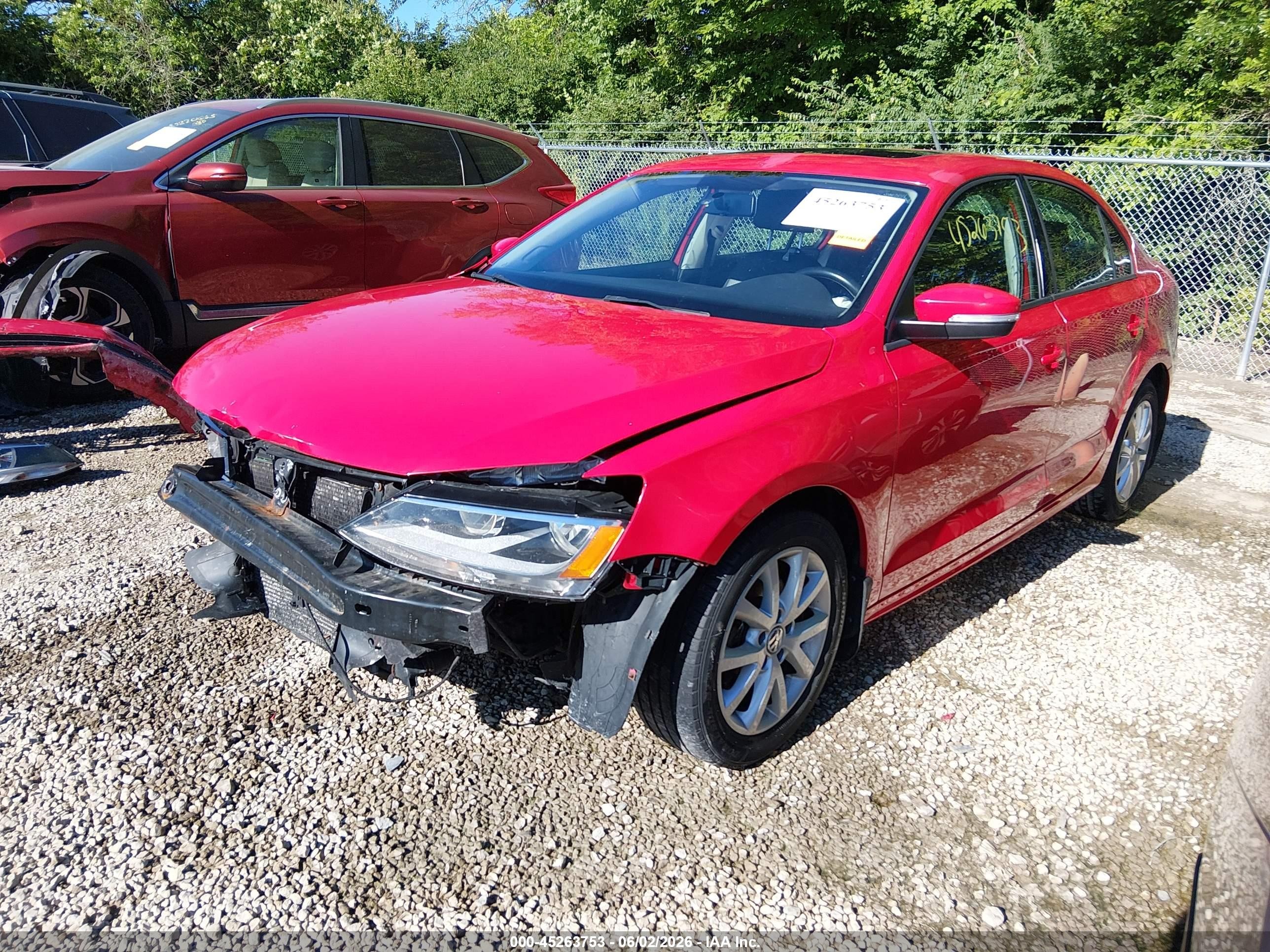 2012 Volkswagen Jetta 2.5l Se Red vin: 3VWDP7AJ4CM300989