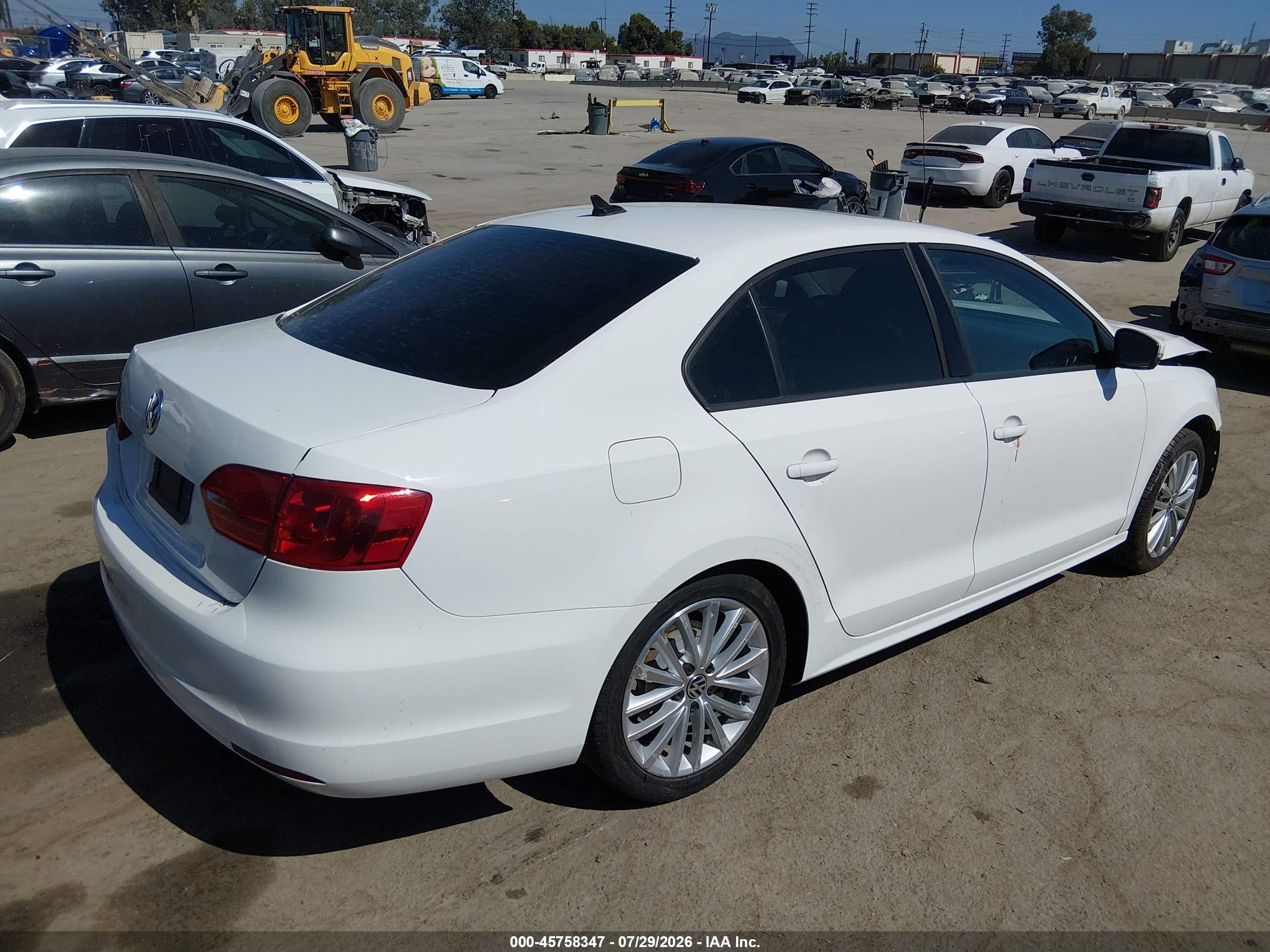 2012 Volkswagen Jetta 2.5l Se White vin: 3VWDP7AJ4CM308722