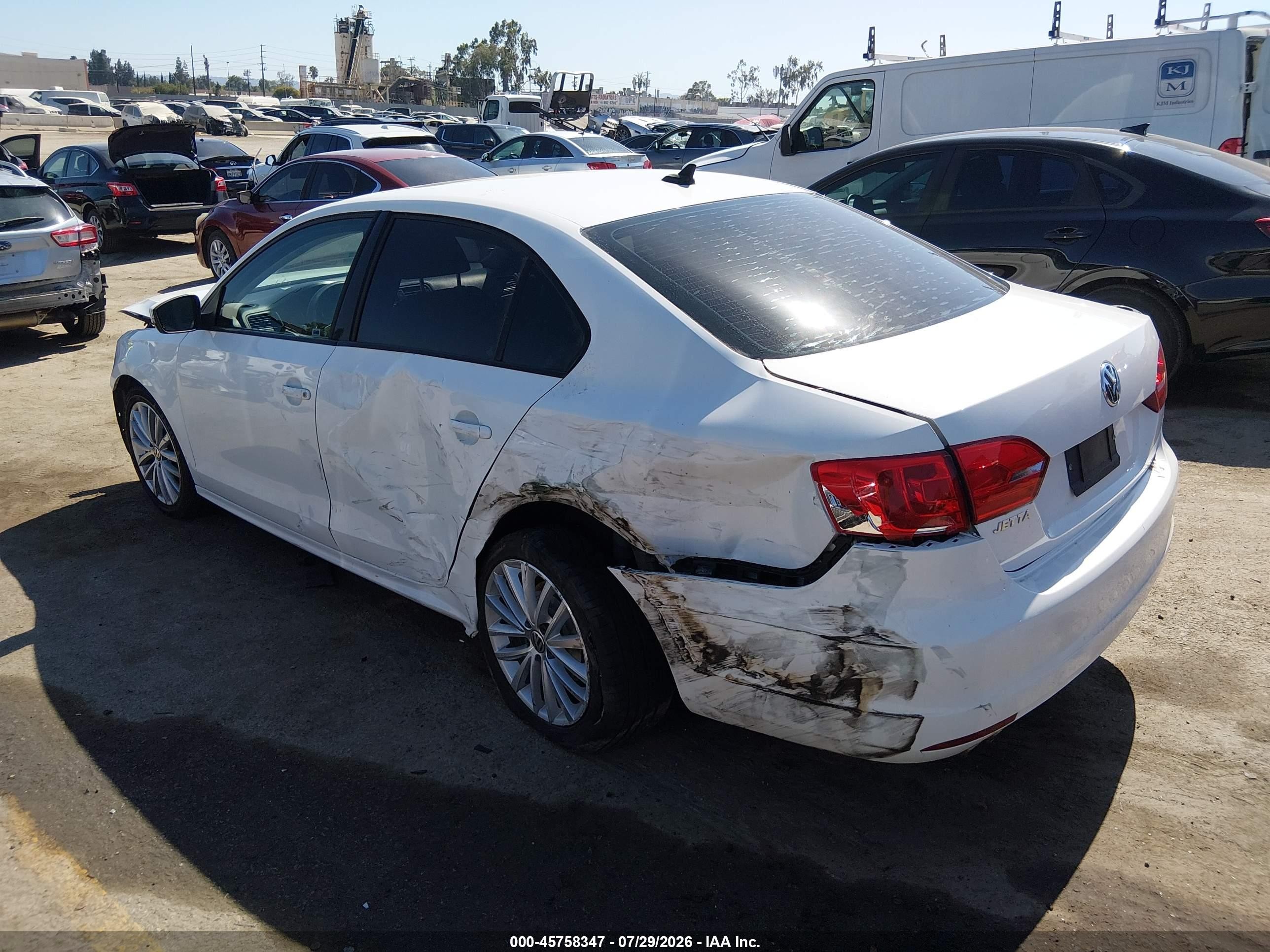 2012 Volkswagen Jetta 2.5l Se White vin: 3VWDP7AJ4CM308722