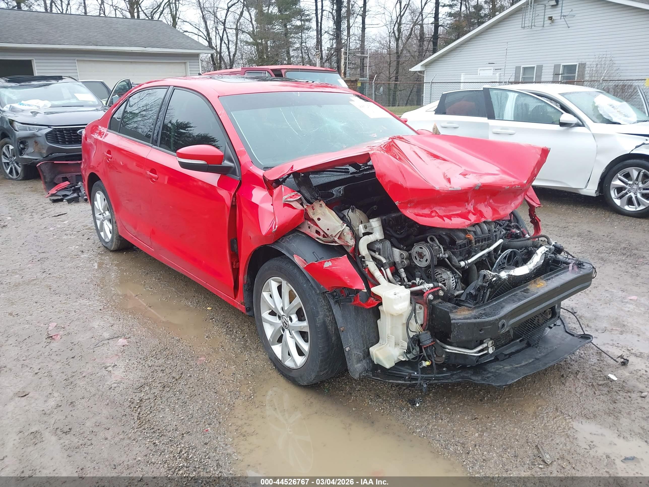 2012 Volkswagen Jetta 2.5l Se Red vin: 3VWDP7AJ4CM384635
