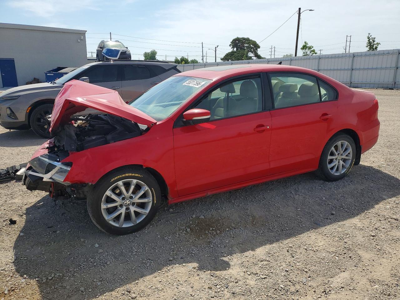 2012 Volkswagen Jetta Se Red vin: 3VWDP7AJ4CM396574