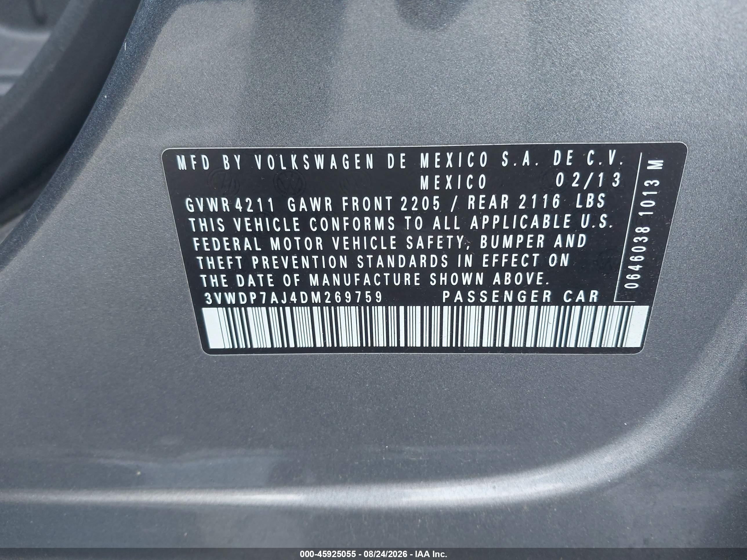 2013 Volkswagen Jetta 2.5l Se Gray vin: 3VWDP7AJ4DM269759