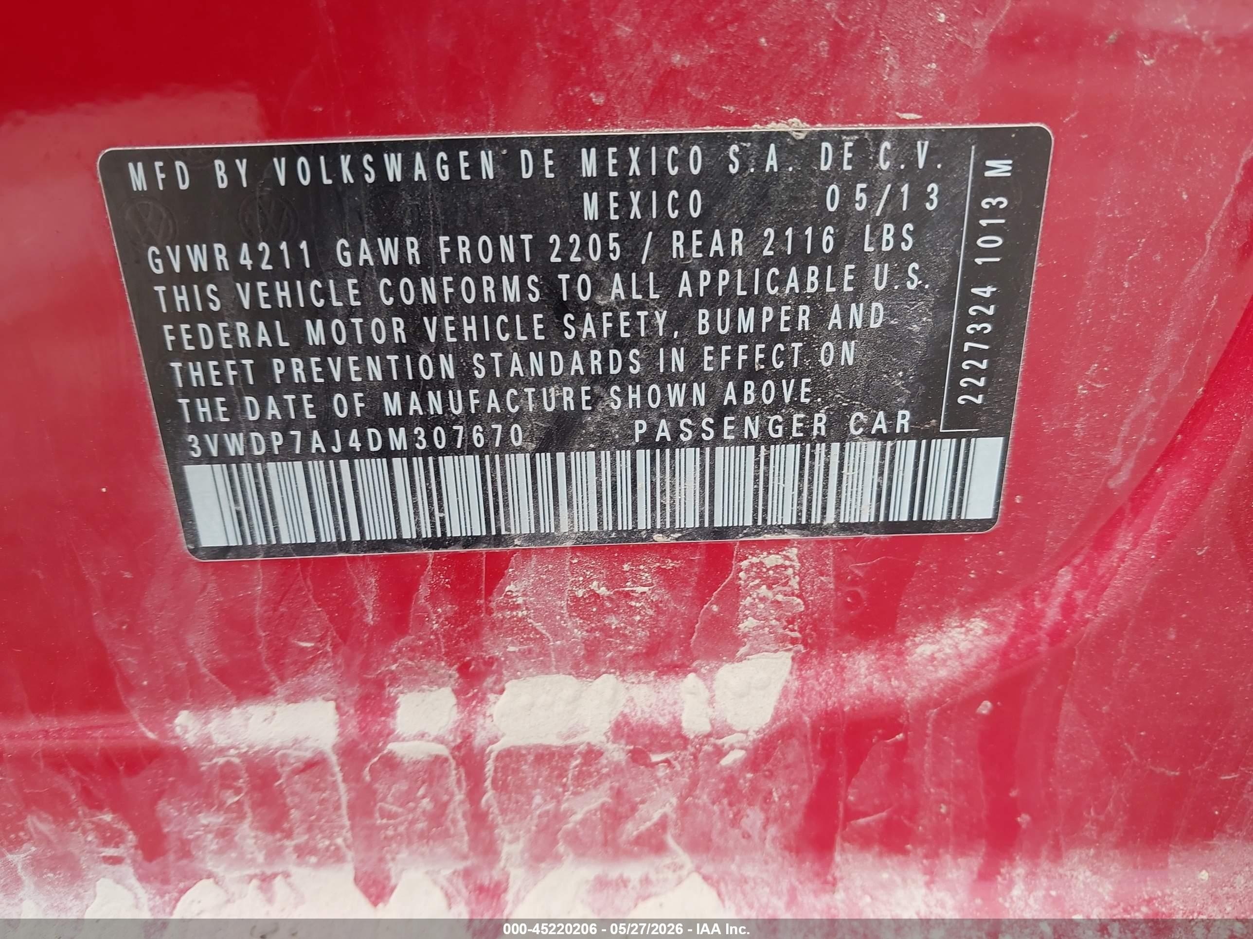 2013 Volkswagen Jetta 2.5l Se Red vin: 3VWDP7AJ4DM307670
