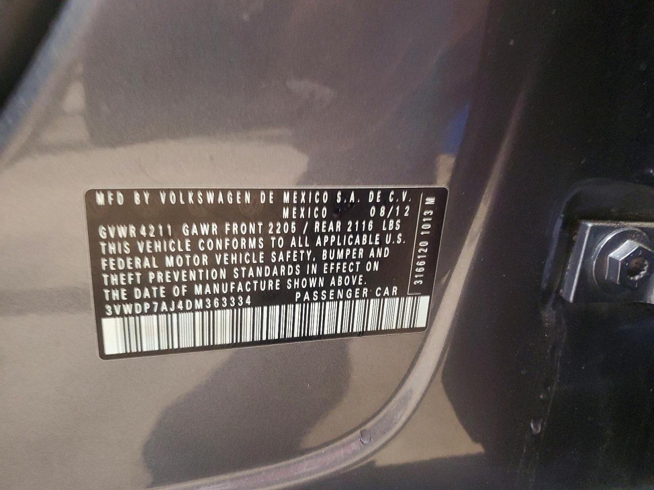 2013 Volkswagen Jetta Se Gray vin: 3VWDP7AJ4DM363334